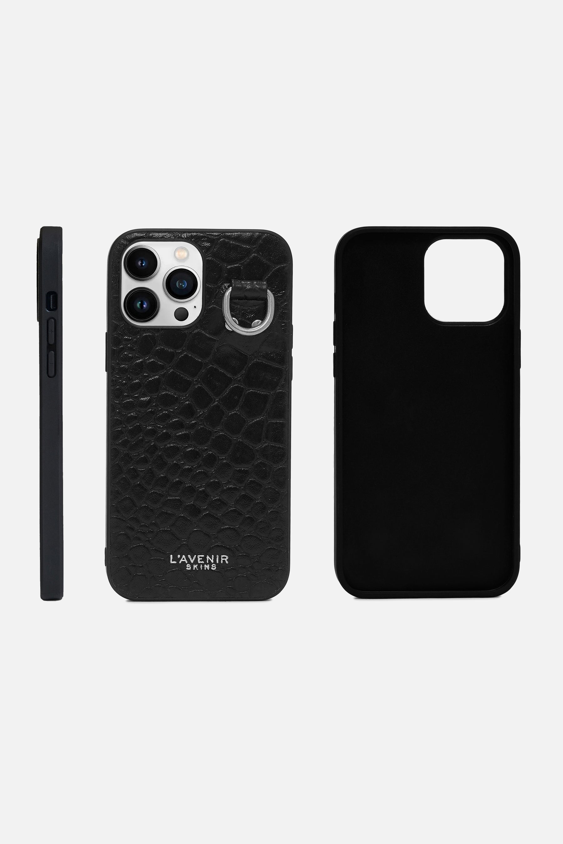 Iphone Case - Luxe Chained  - Croco Black