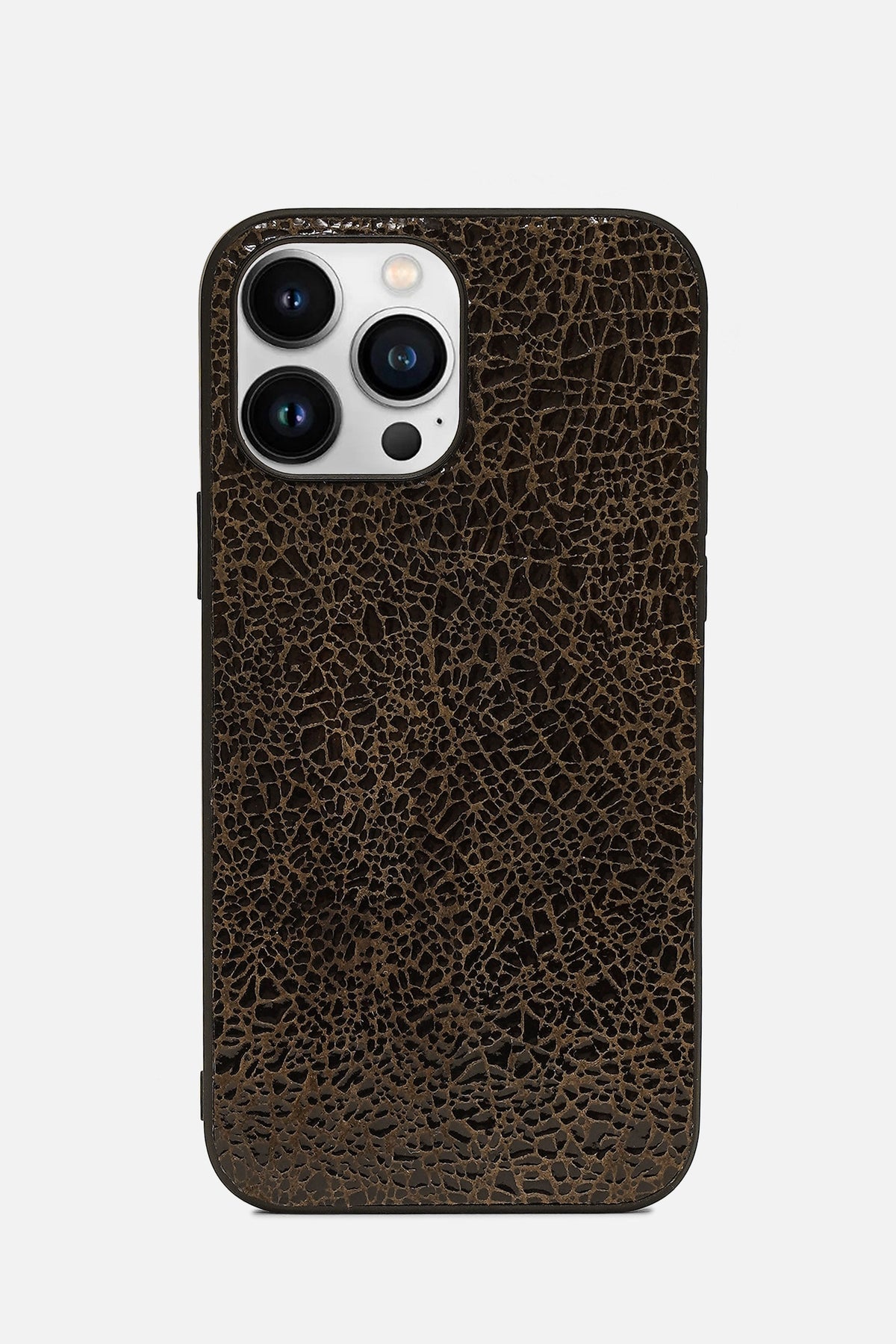 Iphone Case - Crackle Foil - Brown