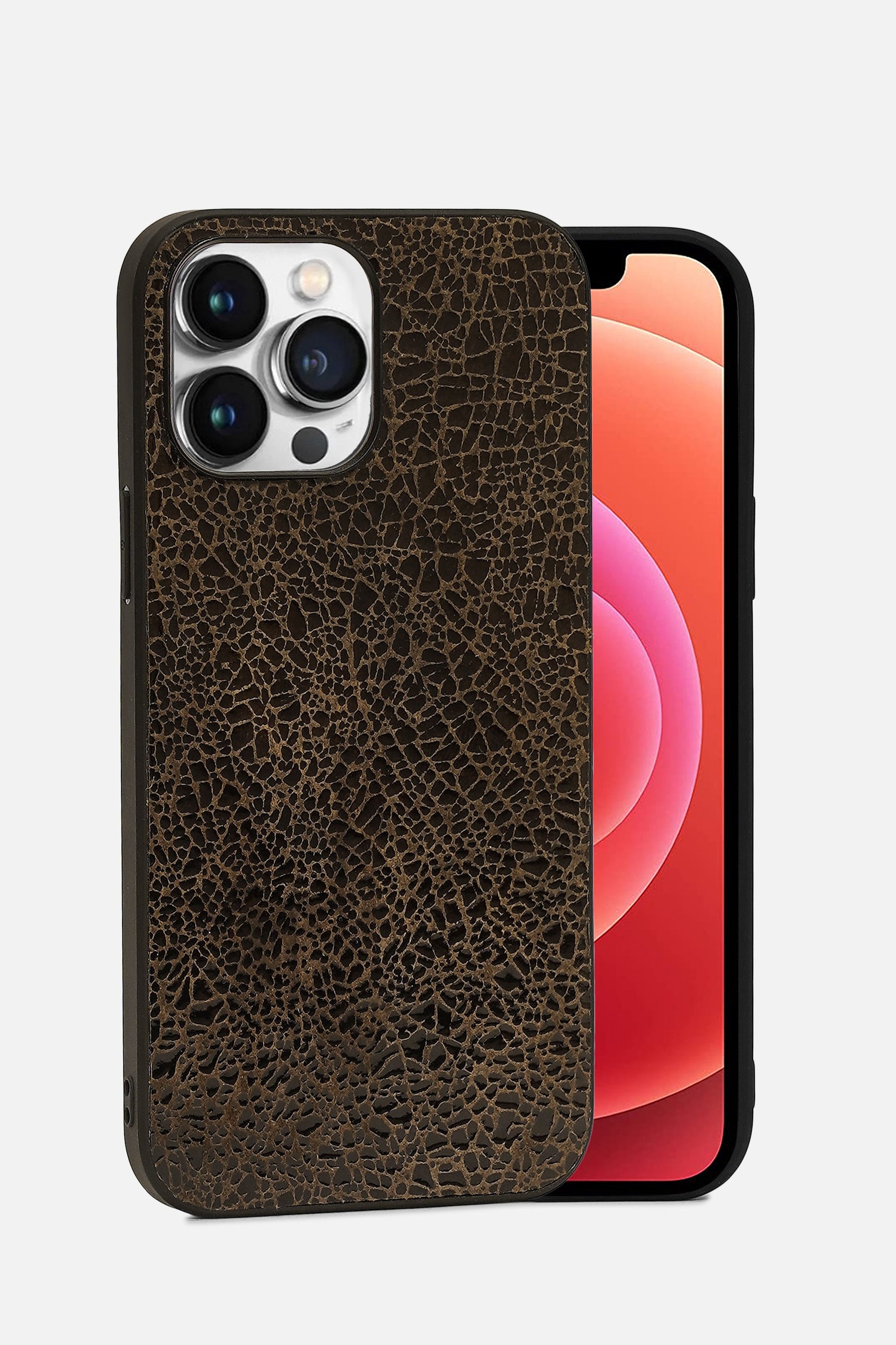 Iphone Case - Crackle Foil - Brown