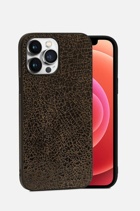 Iphone Case - Crackle Foil - Brown