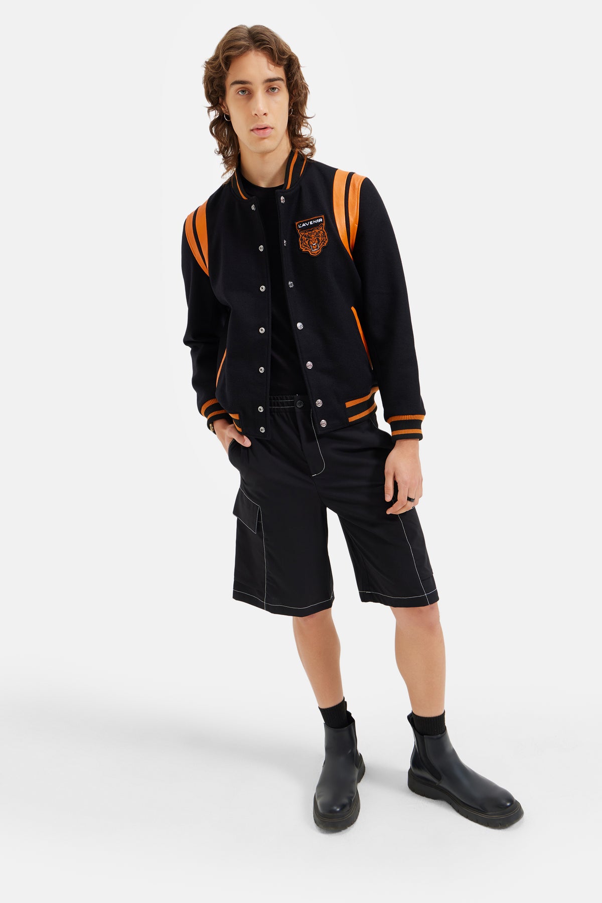 Lynx- L'avenir Varsity Jacket - Black & Orange