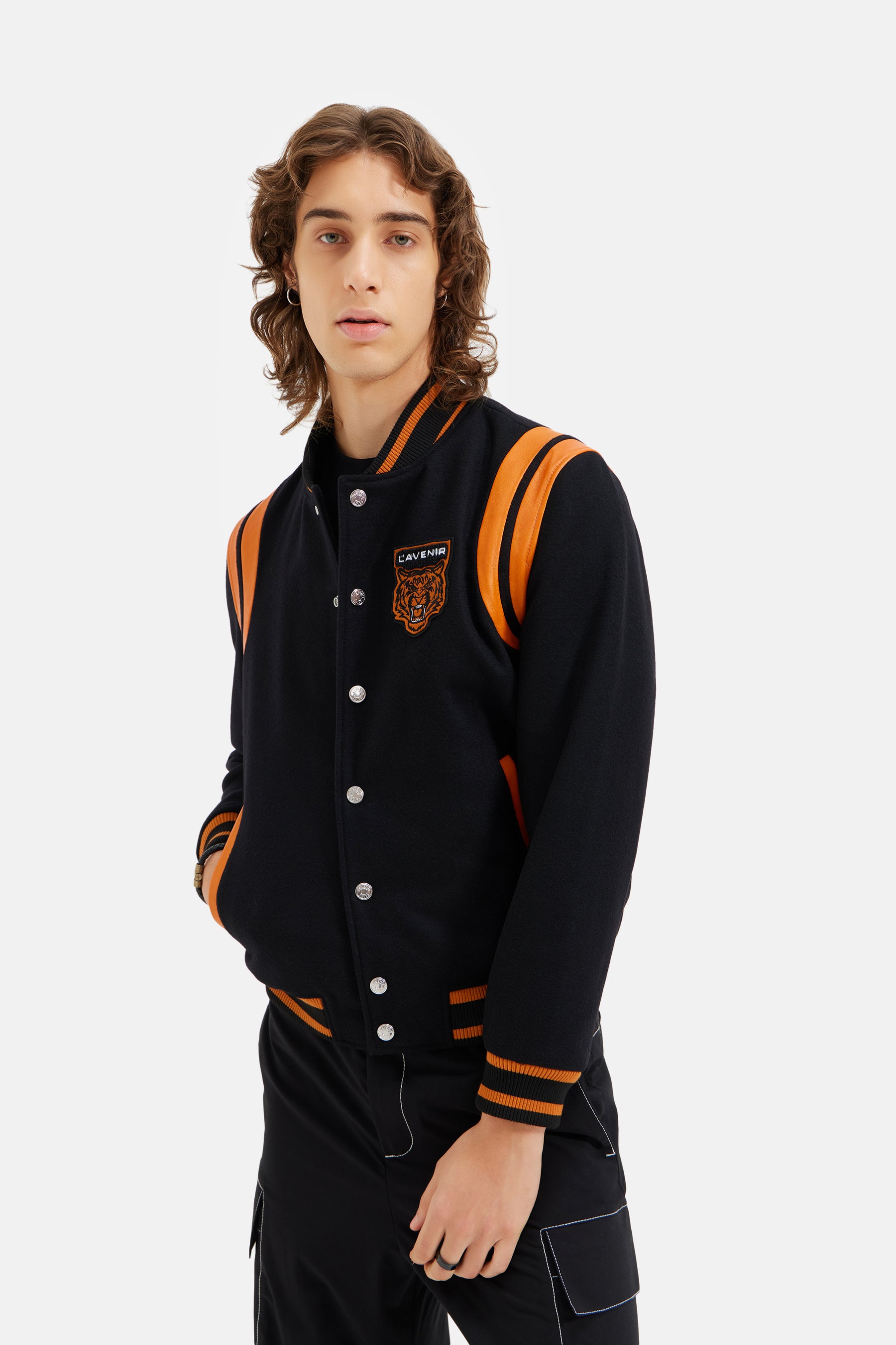 Lynx- L'avenir Varsity Jacket - Black & Orange