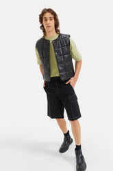 Vito - Quilted Leather Vest - Black