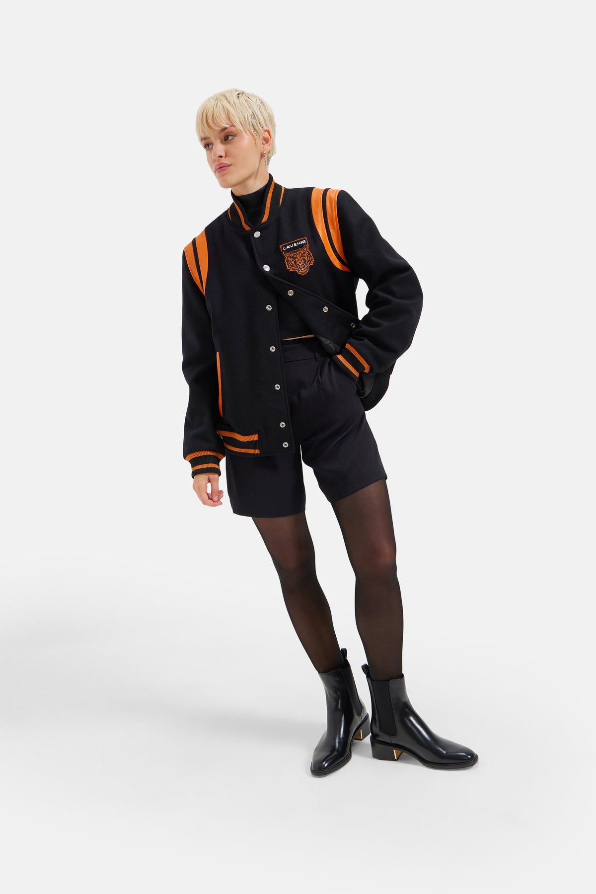 Lynx- L'avenir Varsity Jacket - Black & Orange