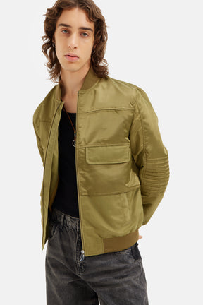 Solaris - Nylon Bomber Jacket - Khaki