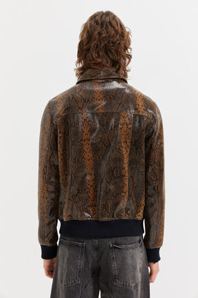 Diablo - Leather Zipper Jacket - Python