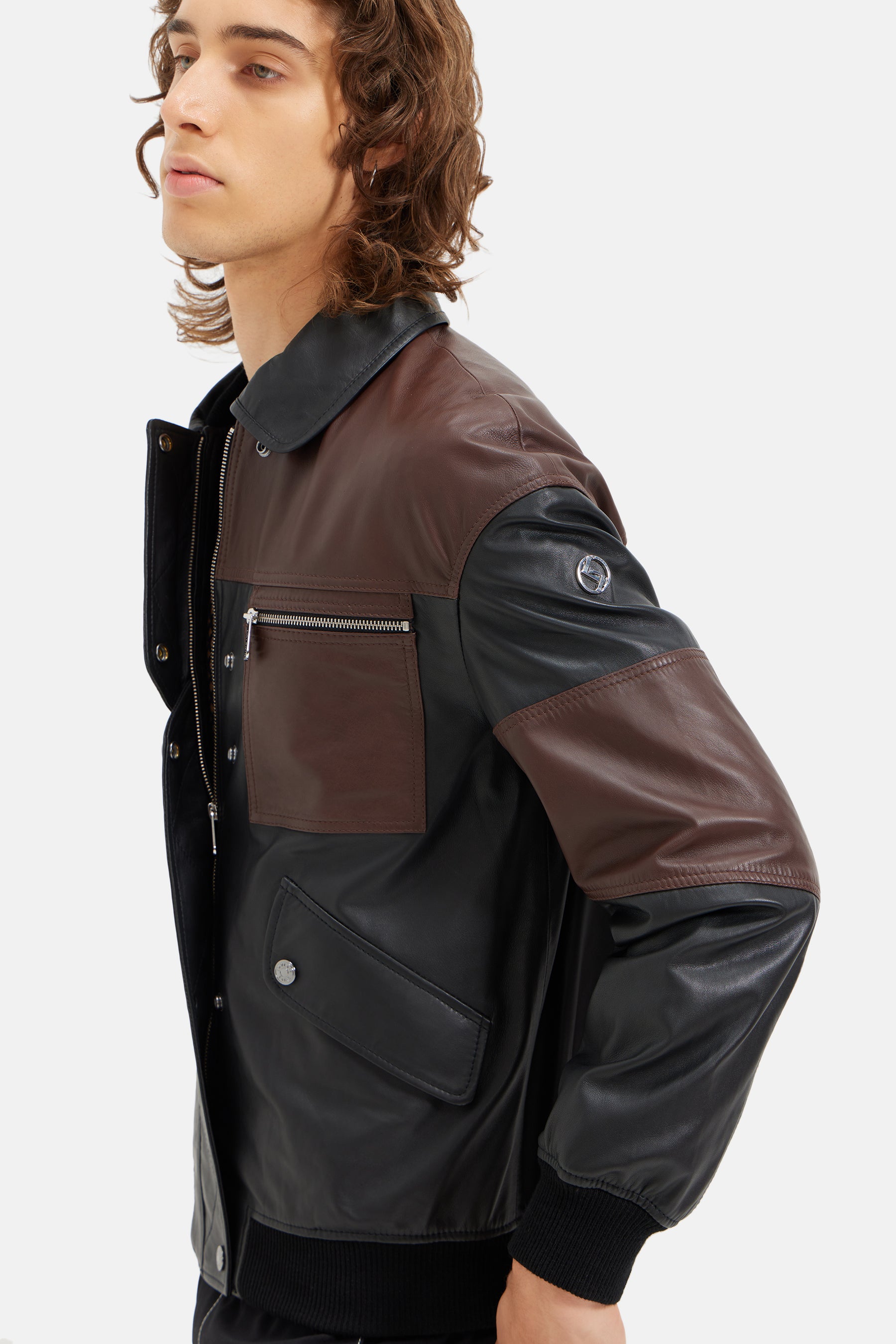 Kage - Leather Technical Jacket - Brown & Black