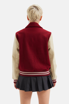 Blaze - L'avenir Teddy Jacket - Burgundy & Off White