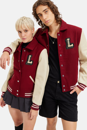 Blaze - L'avenir Teddy Jacket - Burgundy & Off White