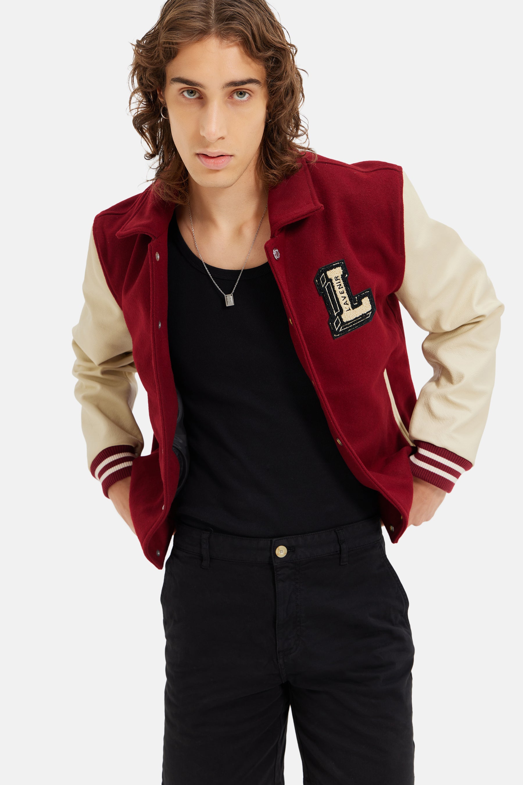 Blaze - L'avenir Teddy Jacket - Burgundy & Off White