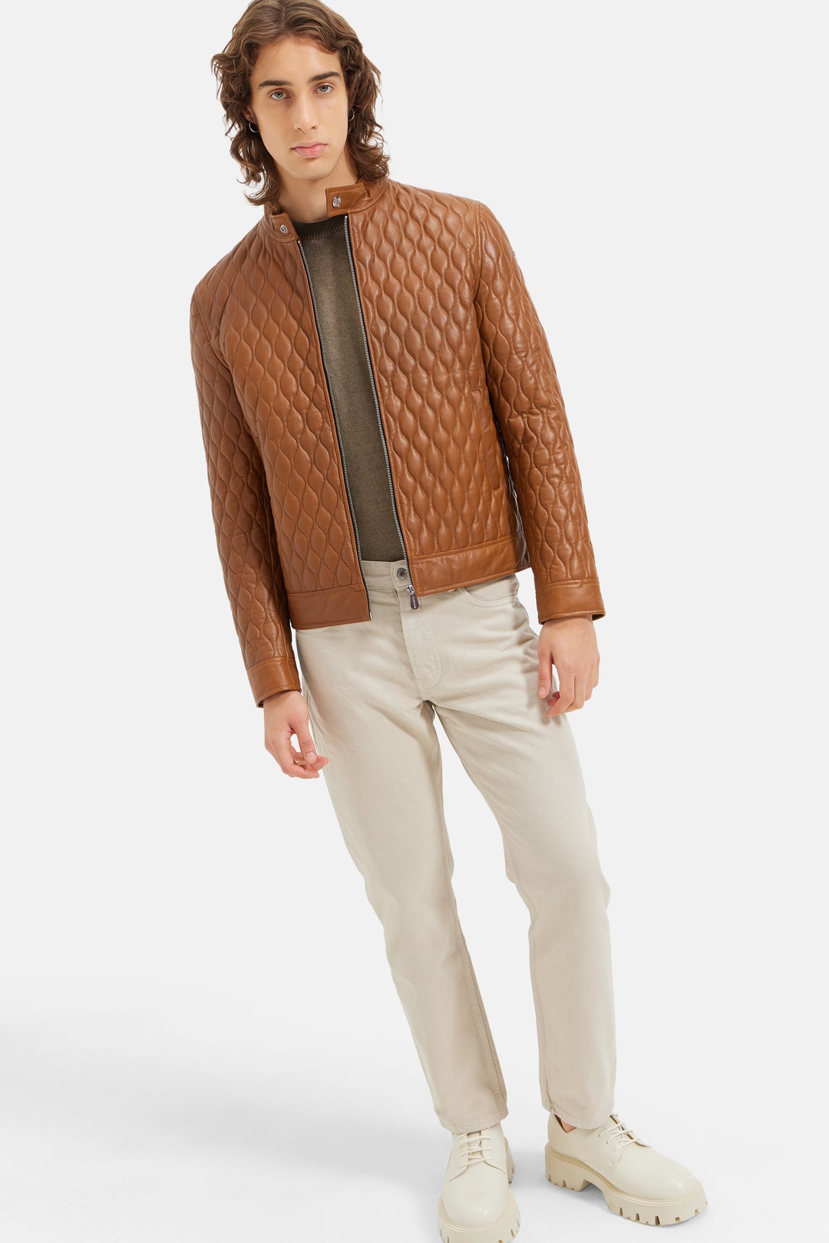 Mika 3.0 - Quilted Leather Jacket - Cognac