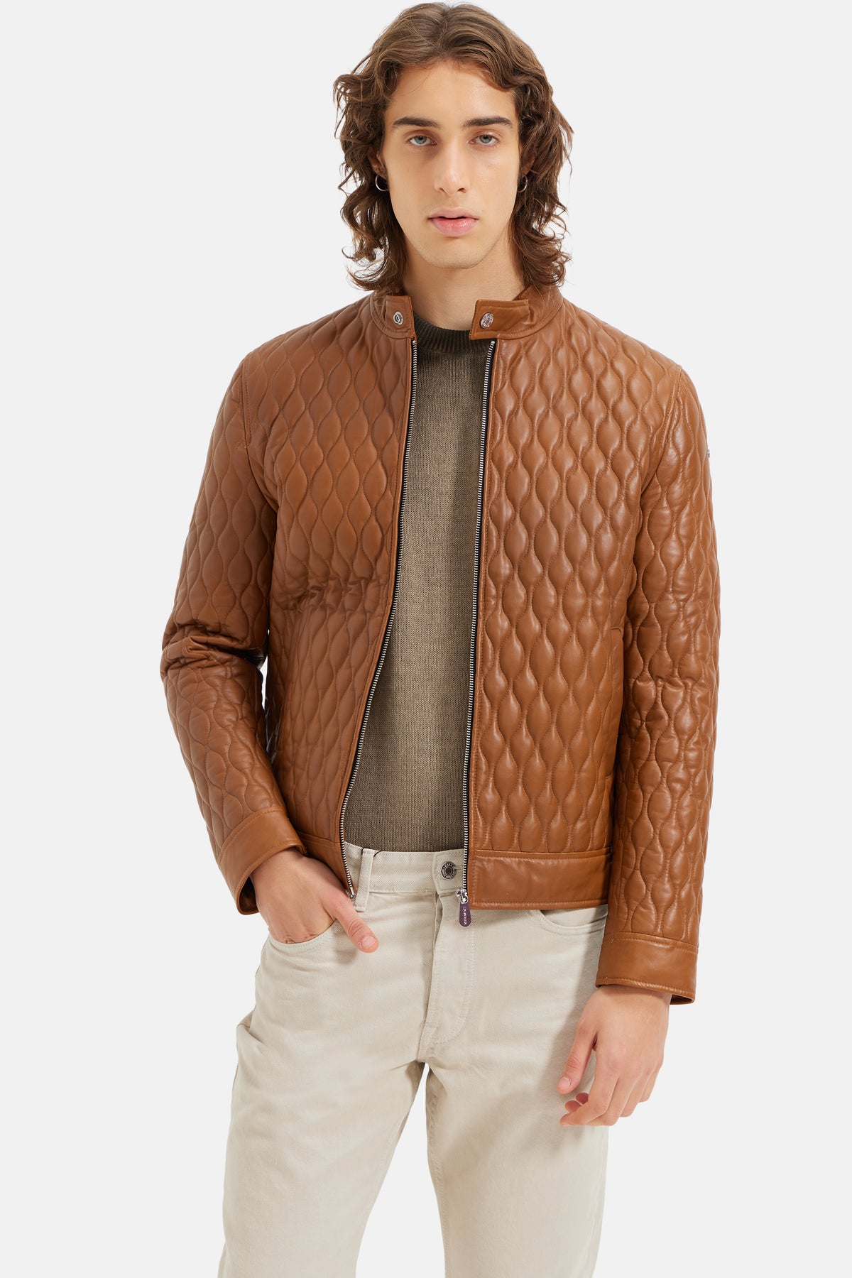 Mika 3.0 - Quilted Leather Jacket - Cognac