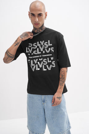 L'VS Puzzled - Oversized Unisex T-shirt - Black