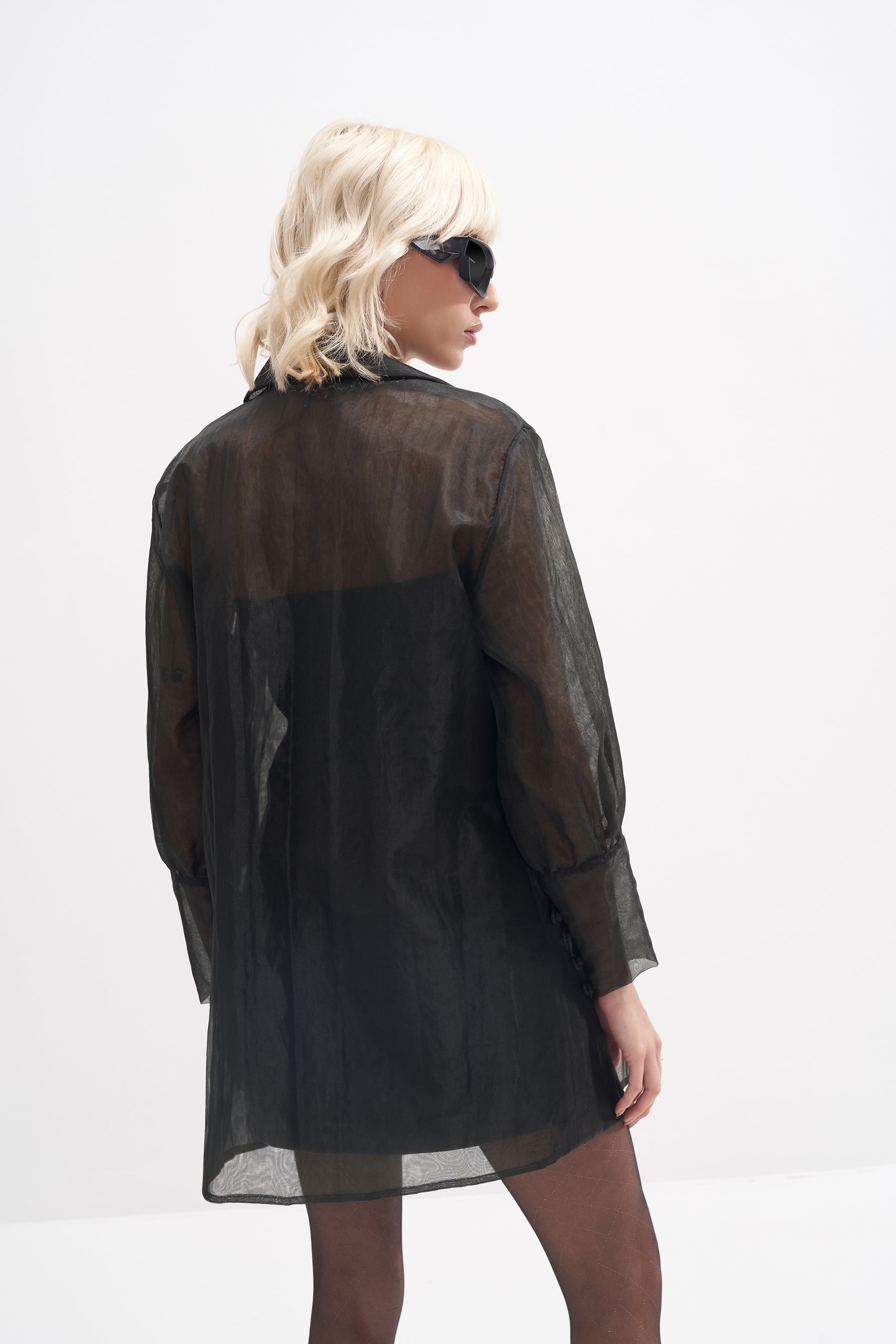 Organza dress with flounces Woman, Black | TWINSET Milano