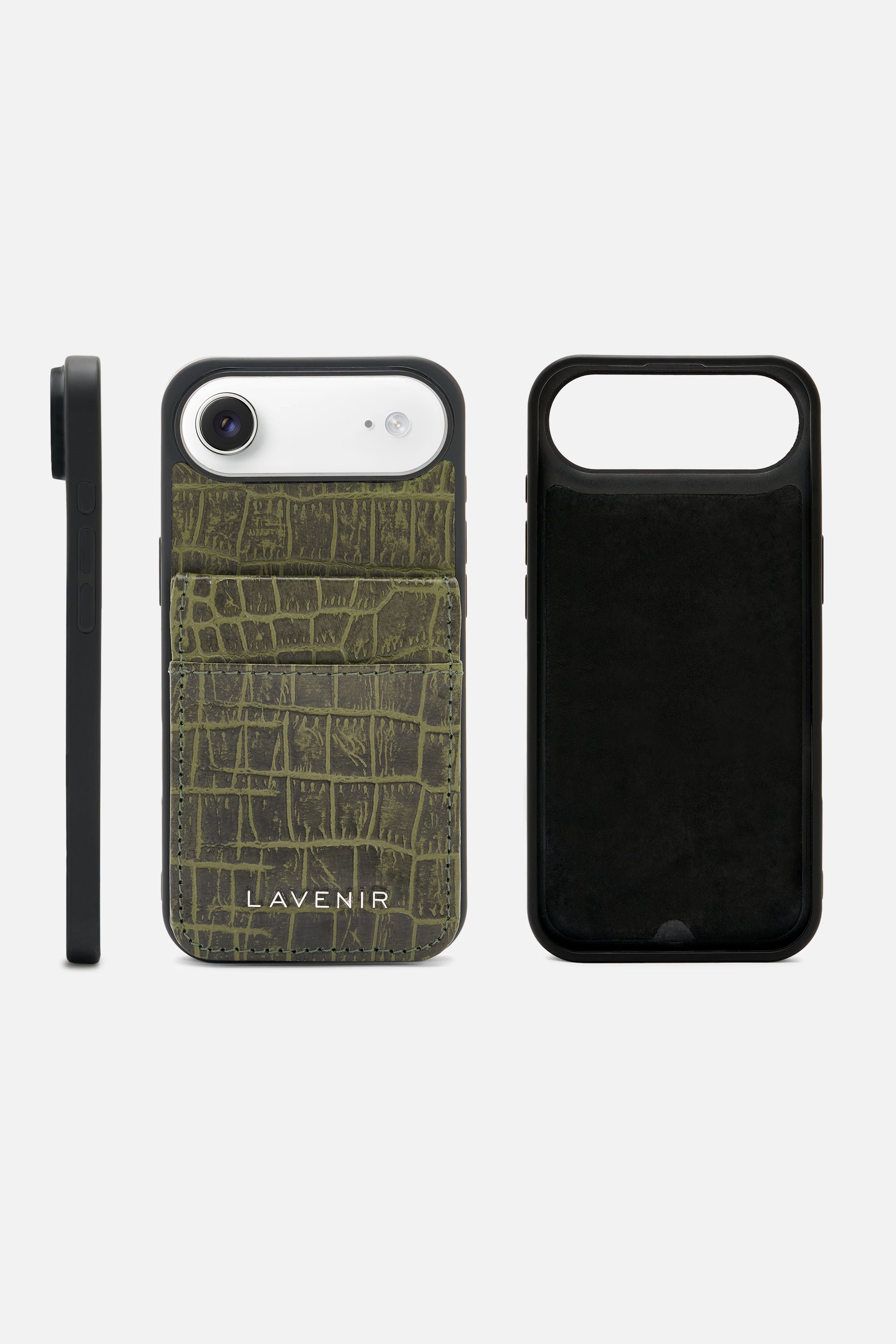 iPhone  Wallet Case - Croco Deep Lichen Green