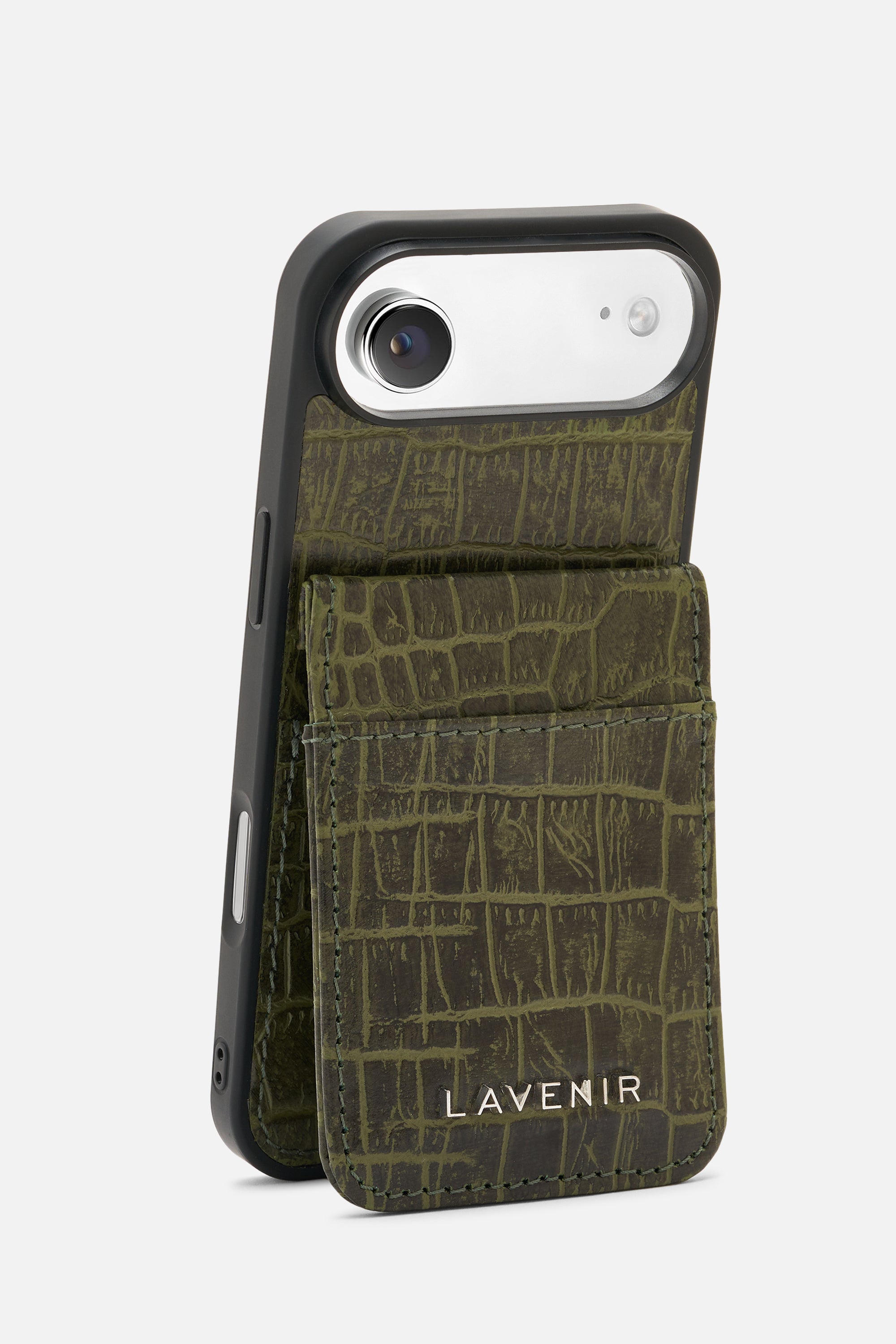 iPhone  Wallet Case - Croco Deep Lichen Green