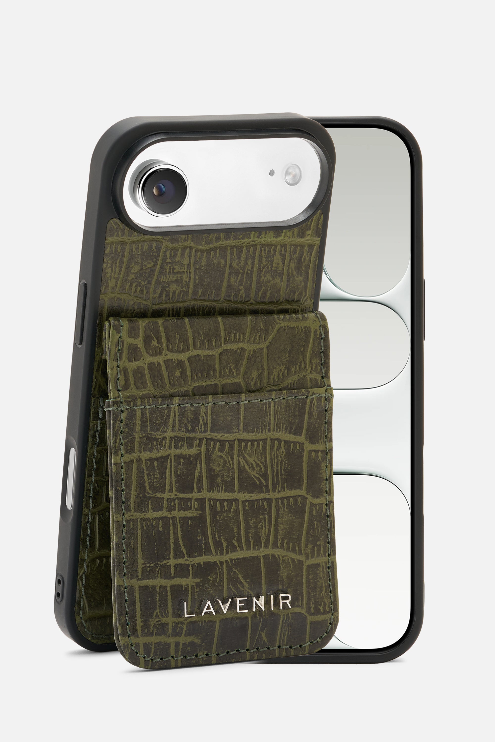 iPhone  Wallet Case - Croco Deep Lichen Green