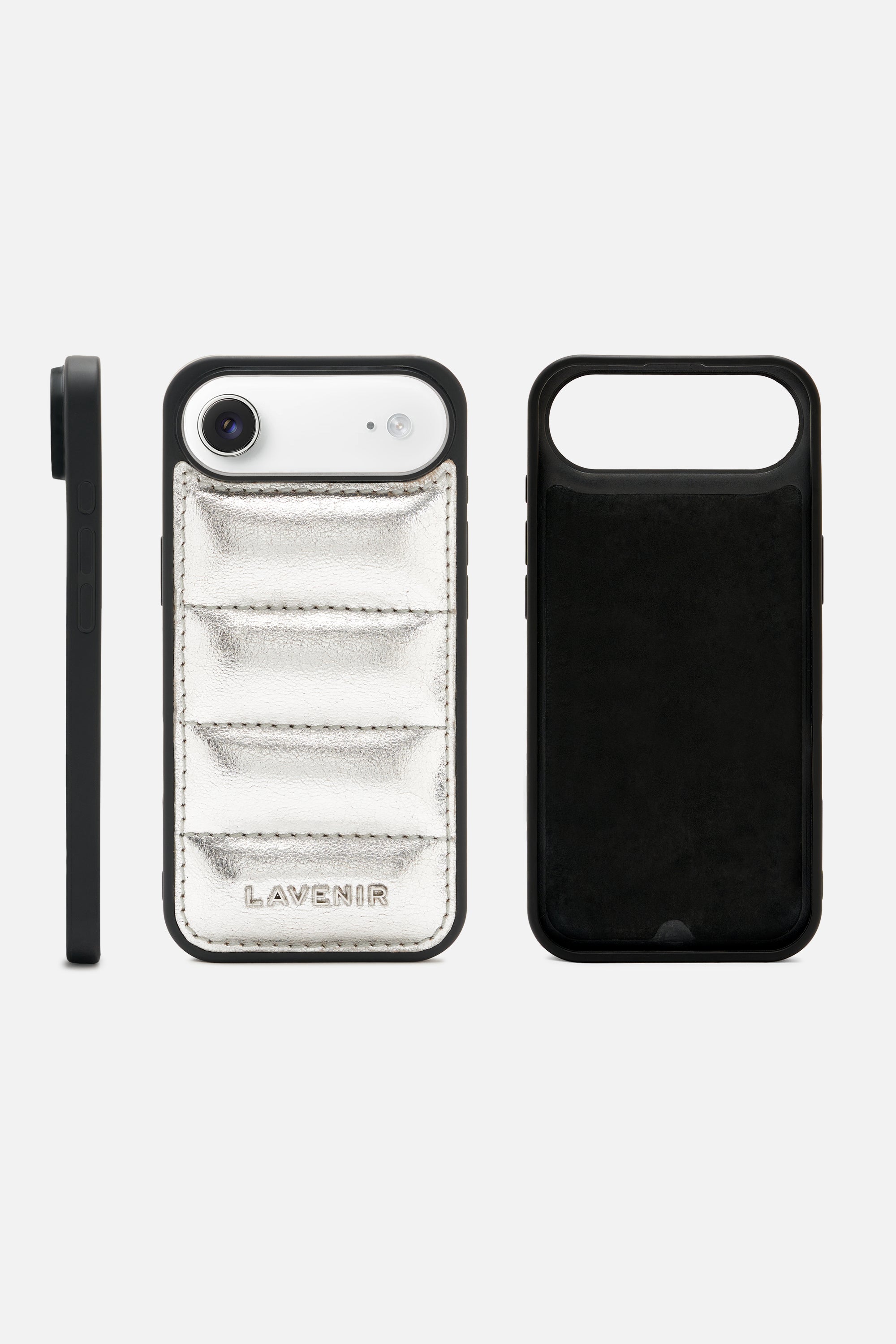 Iphone Case - Quilted Metallic - Silver