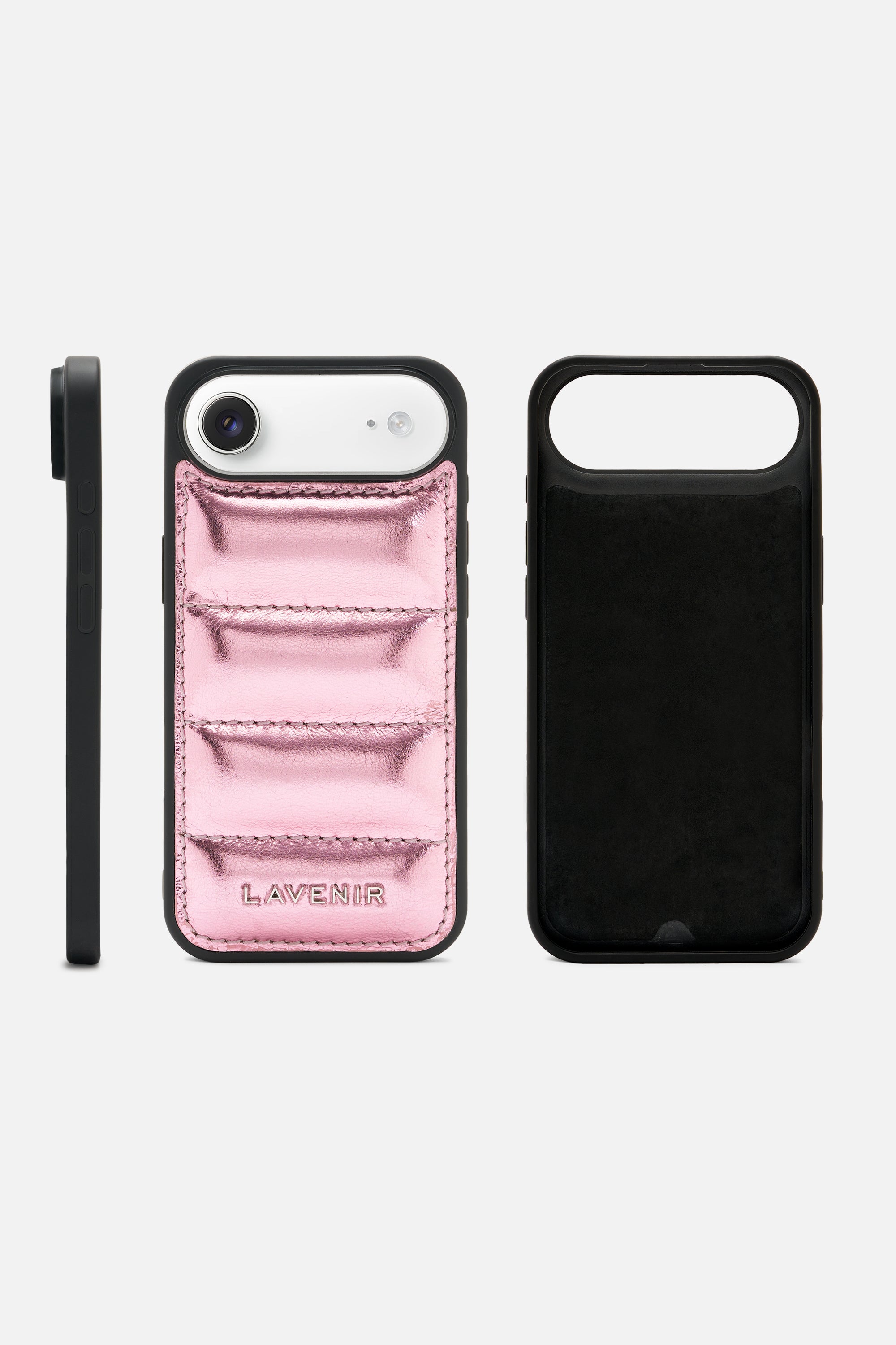 iPhone Puffer Case - Quilted - Rosé Metallic