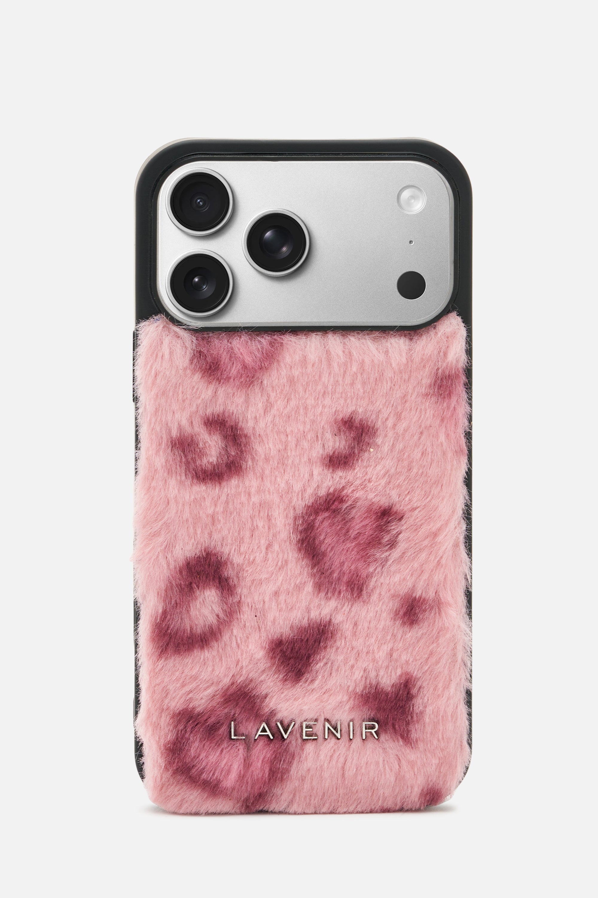 iPhone Printed Fur Case - Soft Red