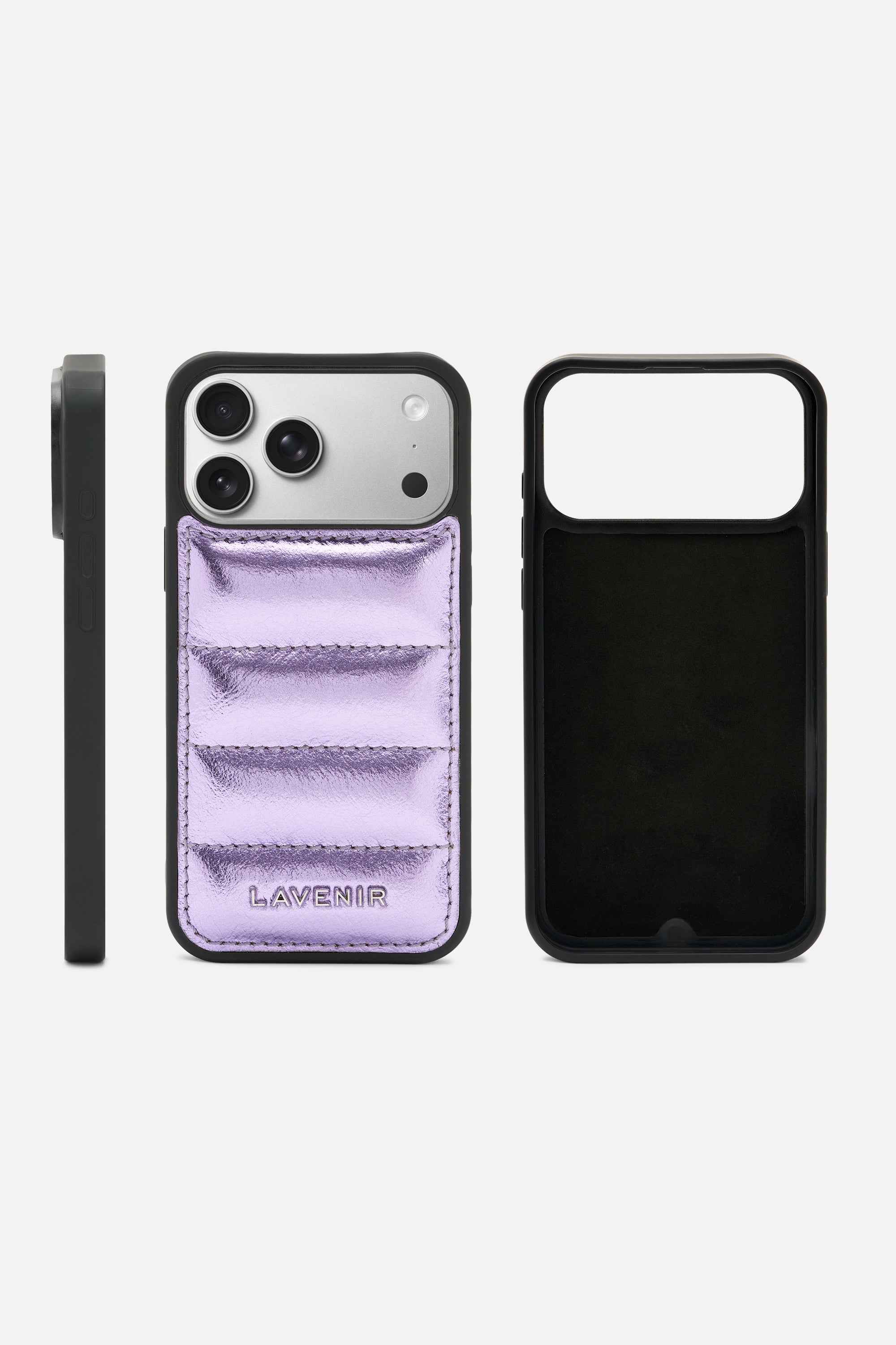 iPhone Puffer Case - Quilted - Iris Purple Metallic