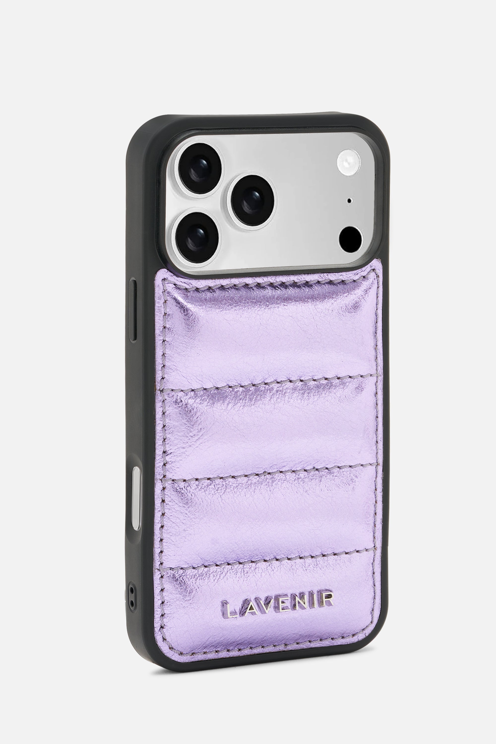iPhone Puffer Case - Quilted - Iris Purple Metallic