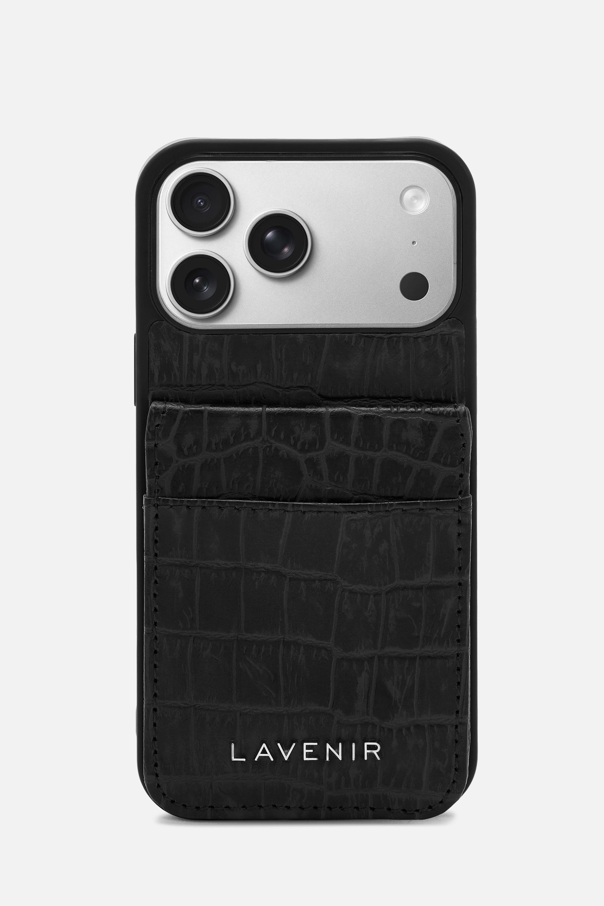 iPhone Wallet Case - Croco Black