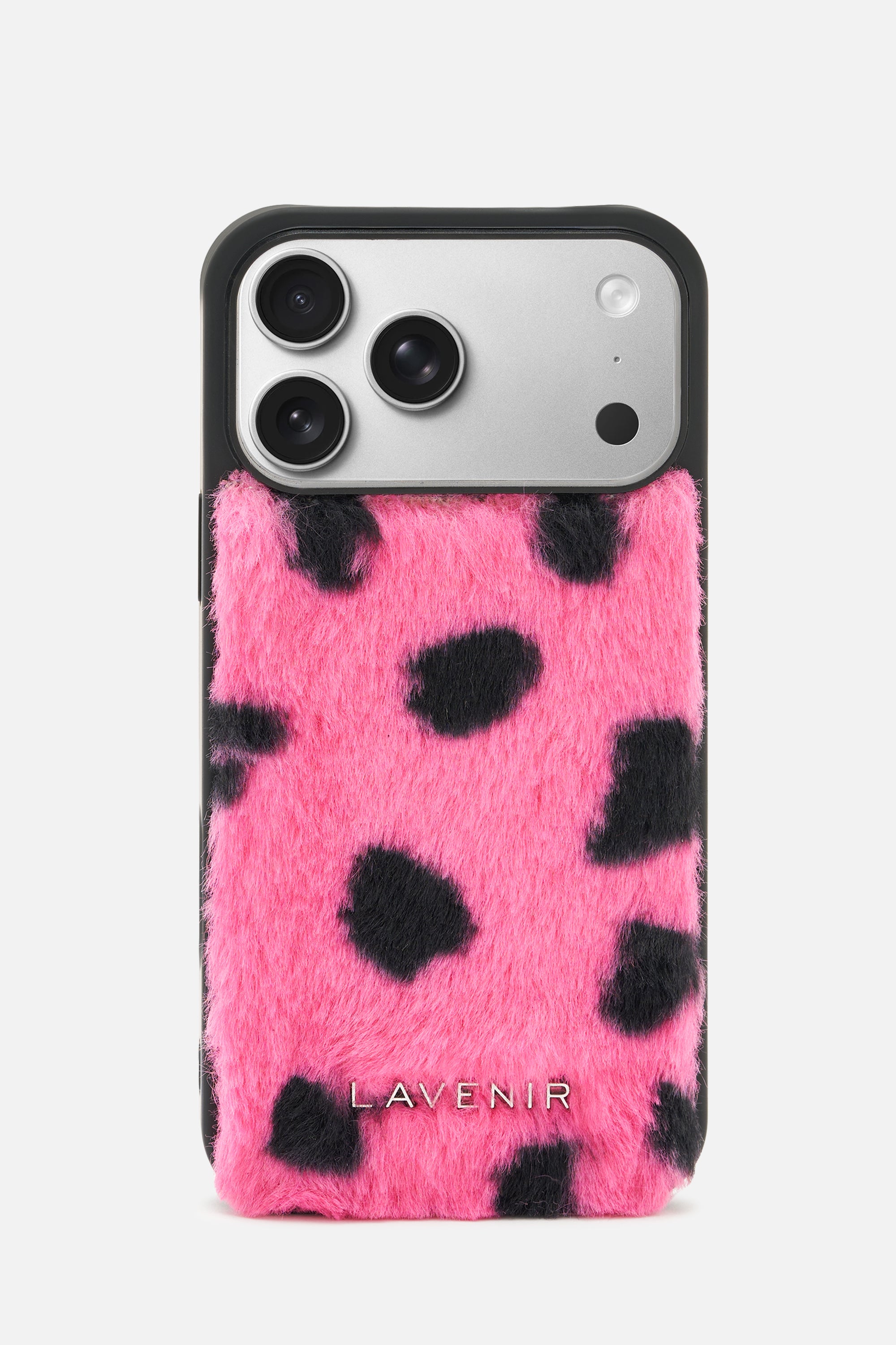 iPhone Printed Fur Case - Soft Pink