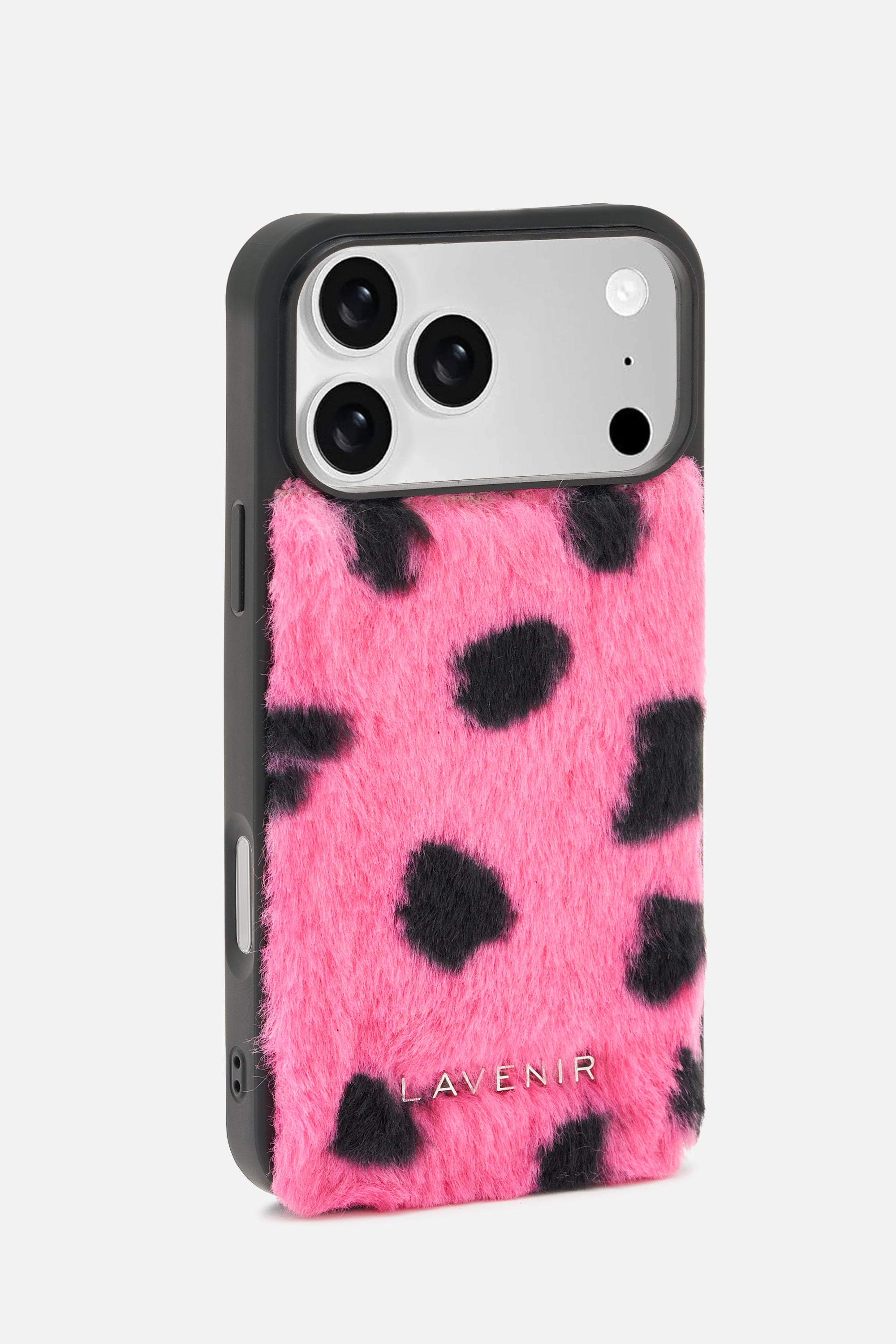 iPhone Printed Fur Case - Soft Pink