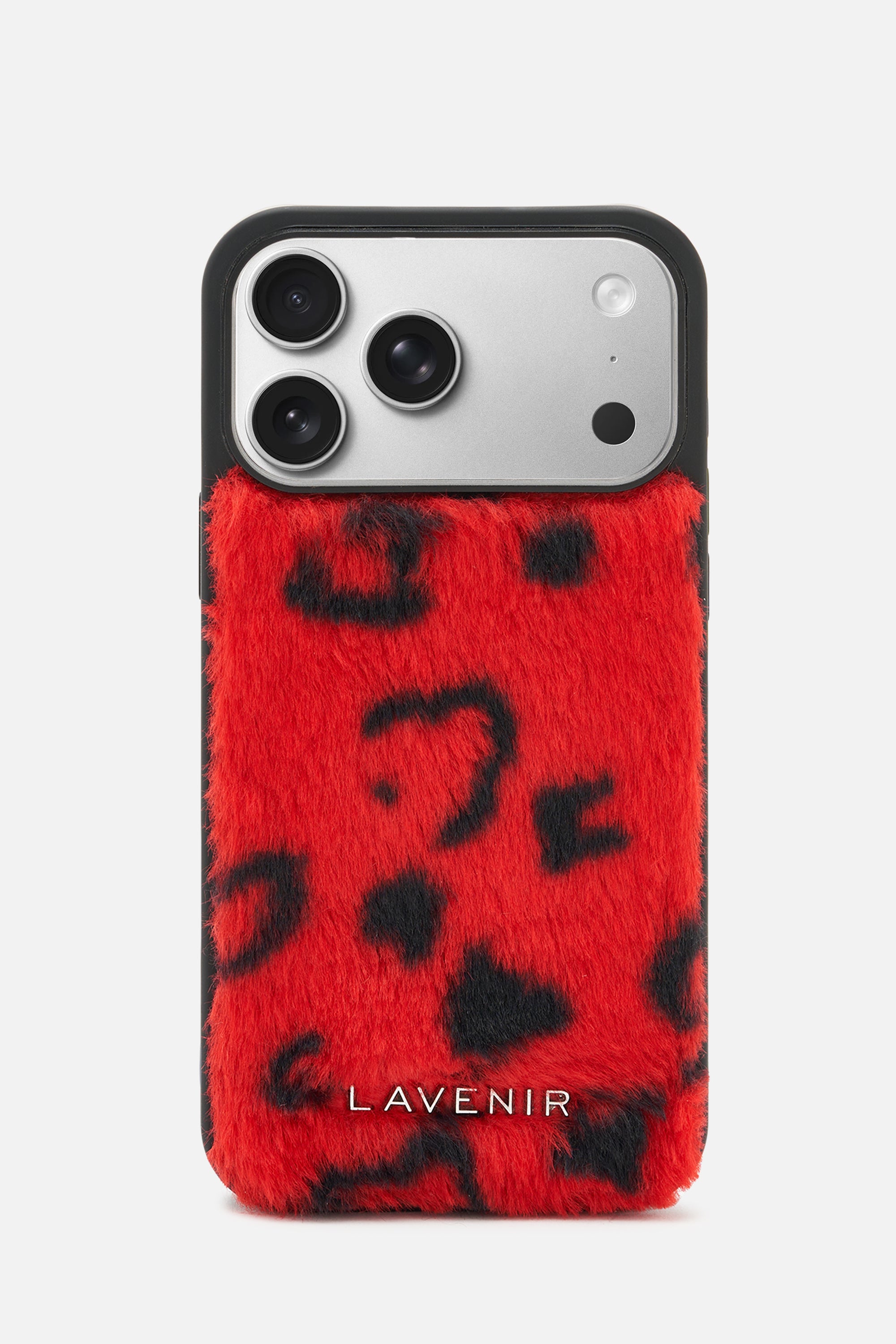 iPhone Printed Fur Case - Bright Red