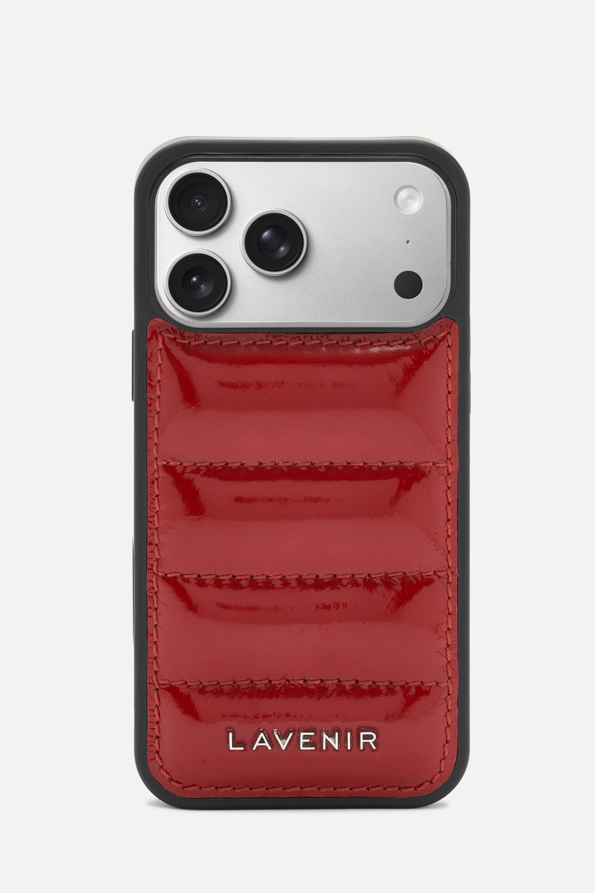 iPhone Puffer Case - Quilted - Sangria Red Patent