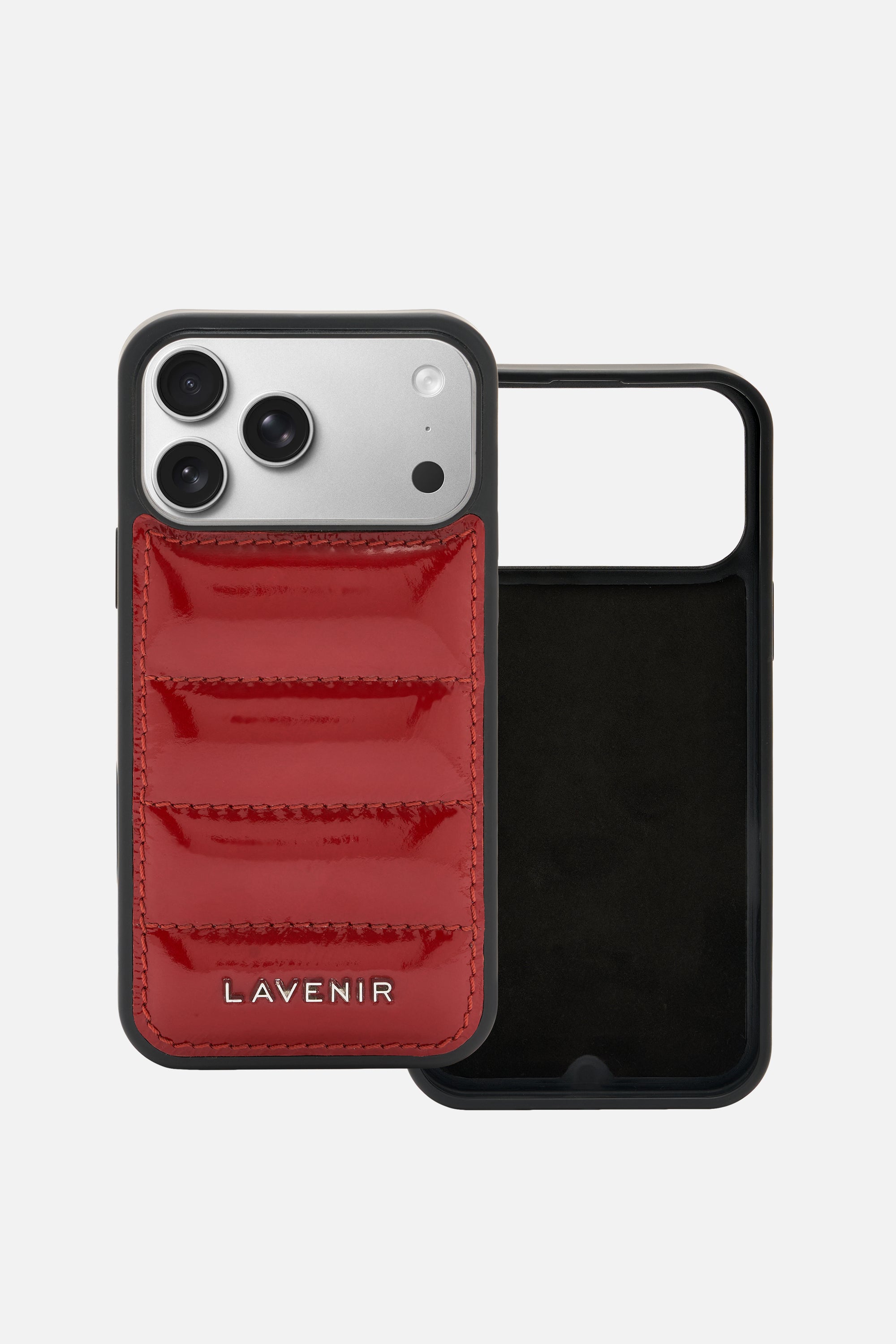 iPhone Puffer Case - Quilted - Sangria Red Patent