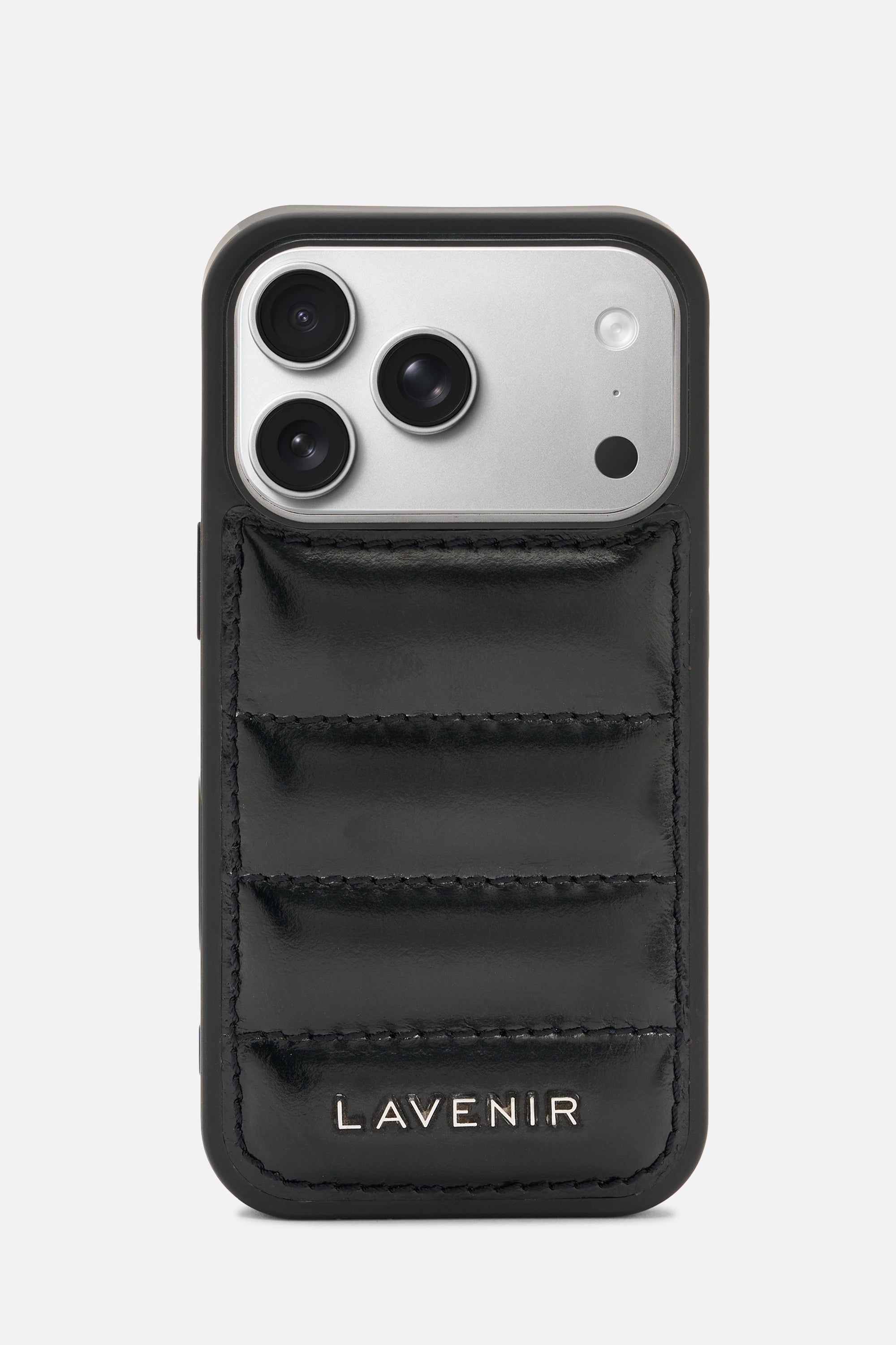 iPhone Puffy Case - Quilted Black Metallic