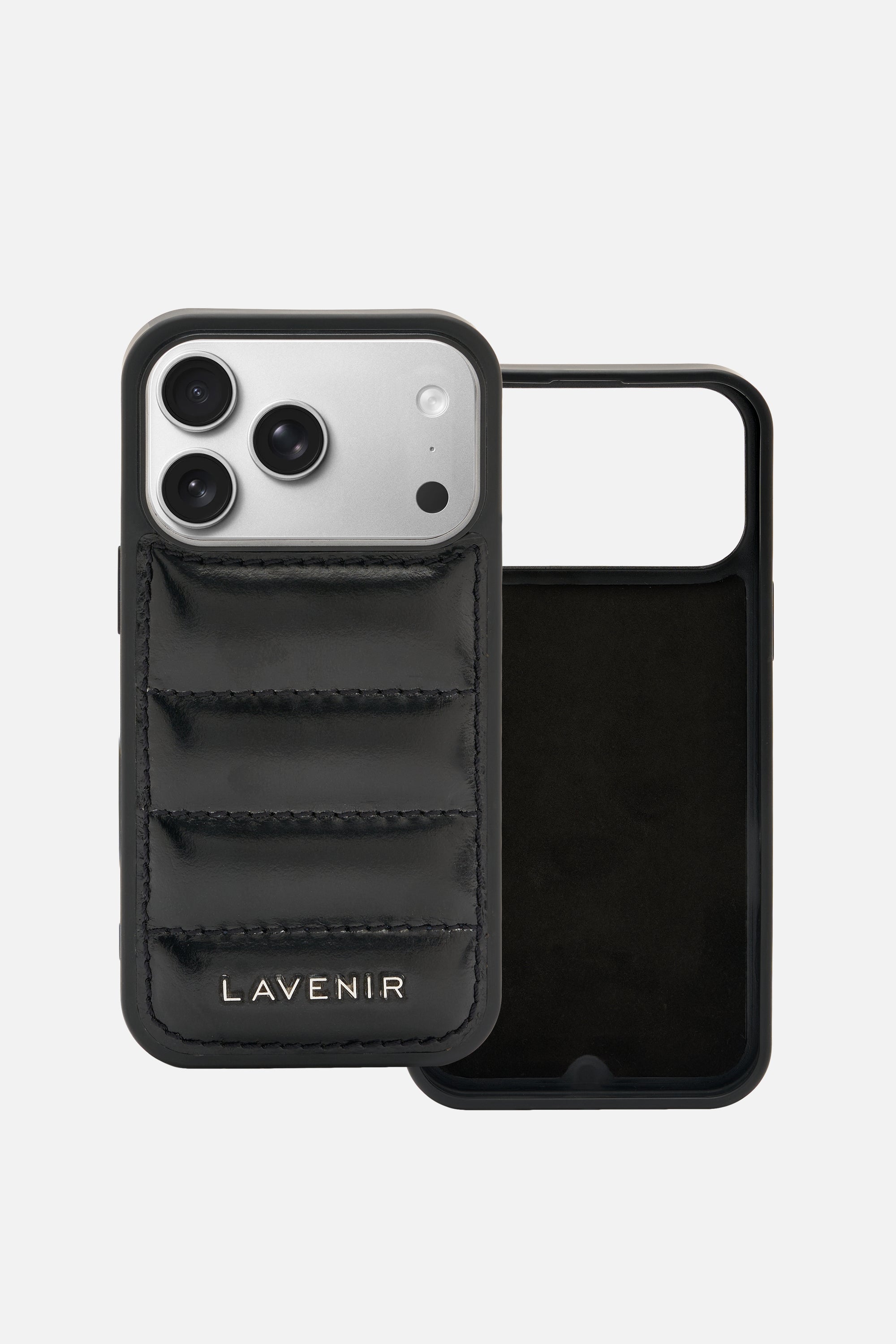 iPhone Puffy Case - Quilted Black Metallic