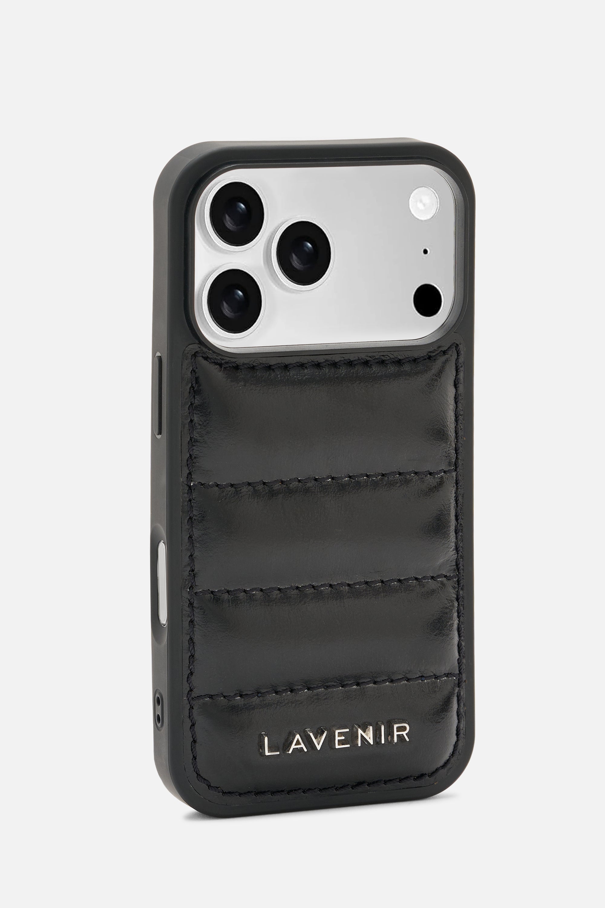 iPhone Puffy Case - Quilted Black Metallic