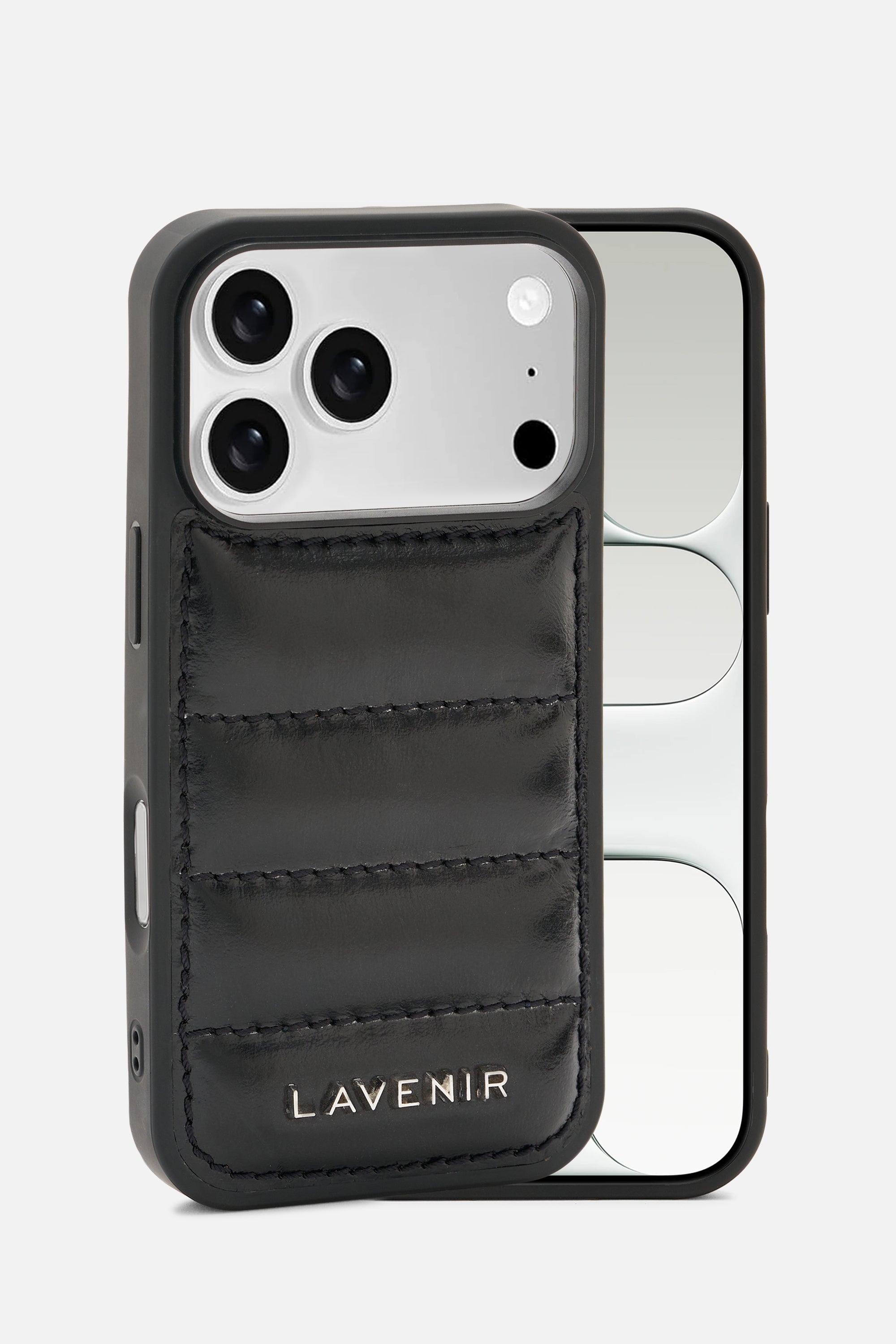 iPhone Puffy Case - Quilted Black Metallic