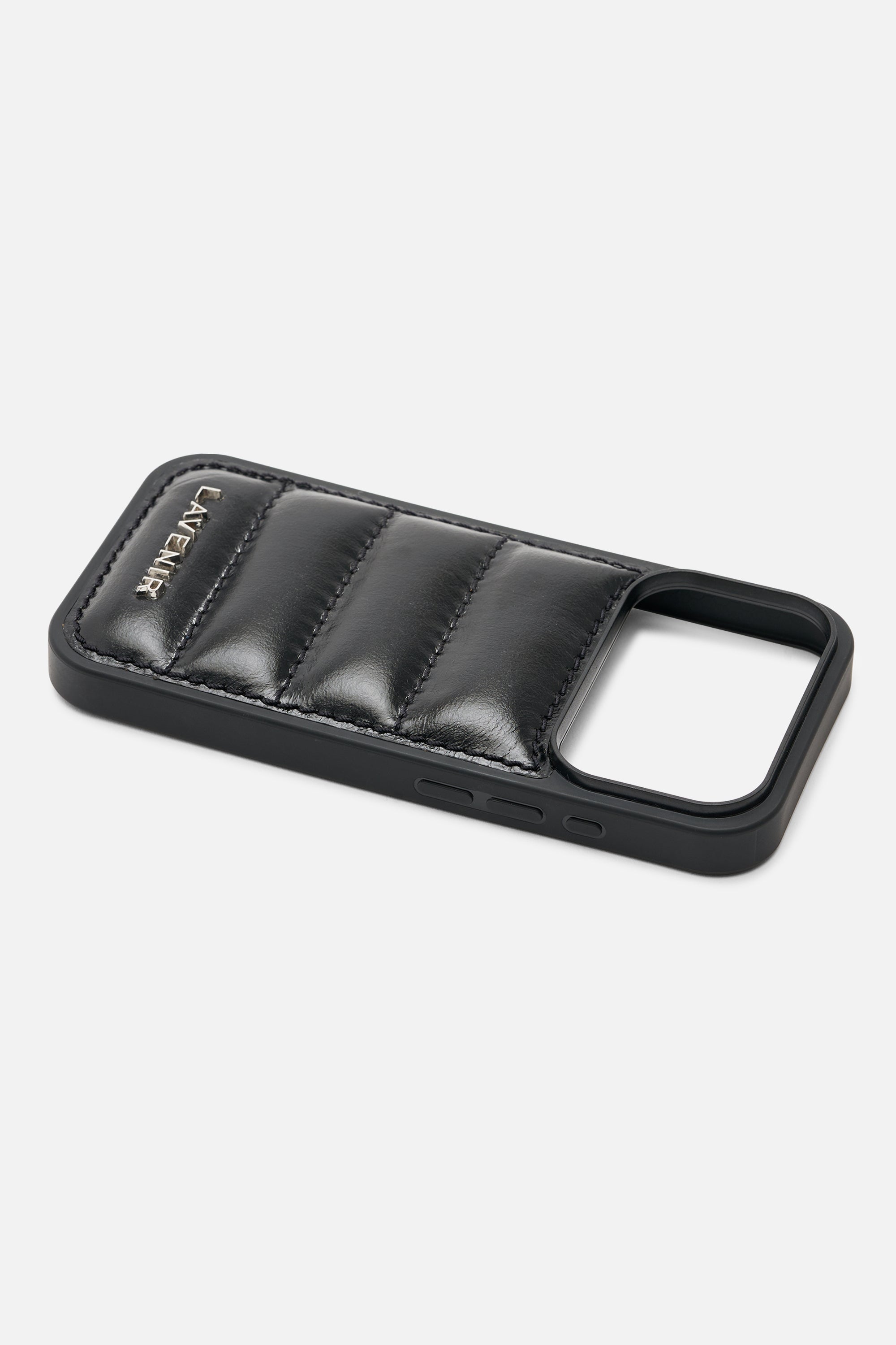 iPhone Puffy Case - Quilted Black Metallic
