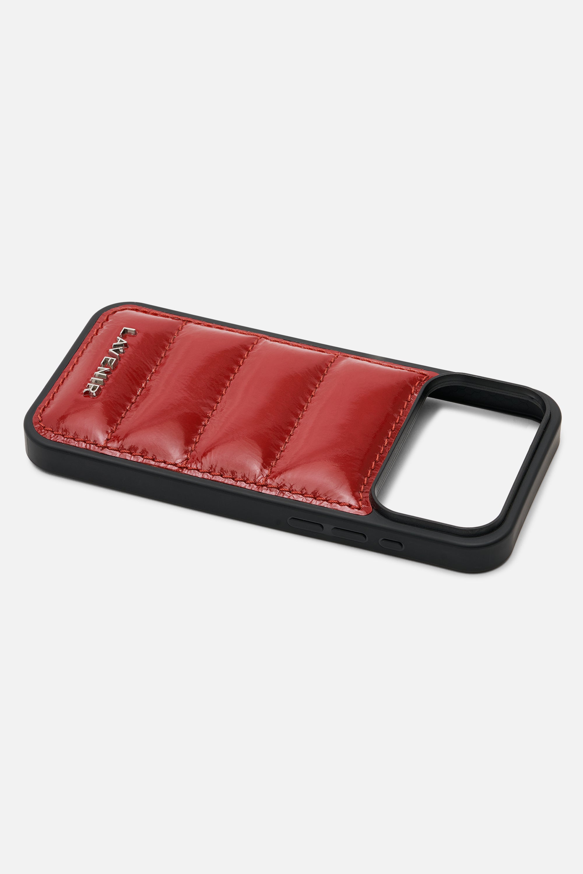 iPhone Puffer Case - Quilted - Sangria Red Patent