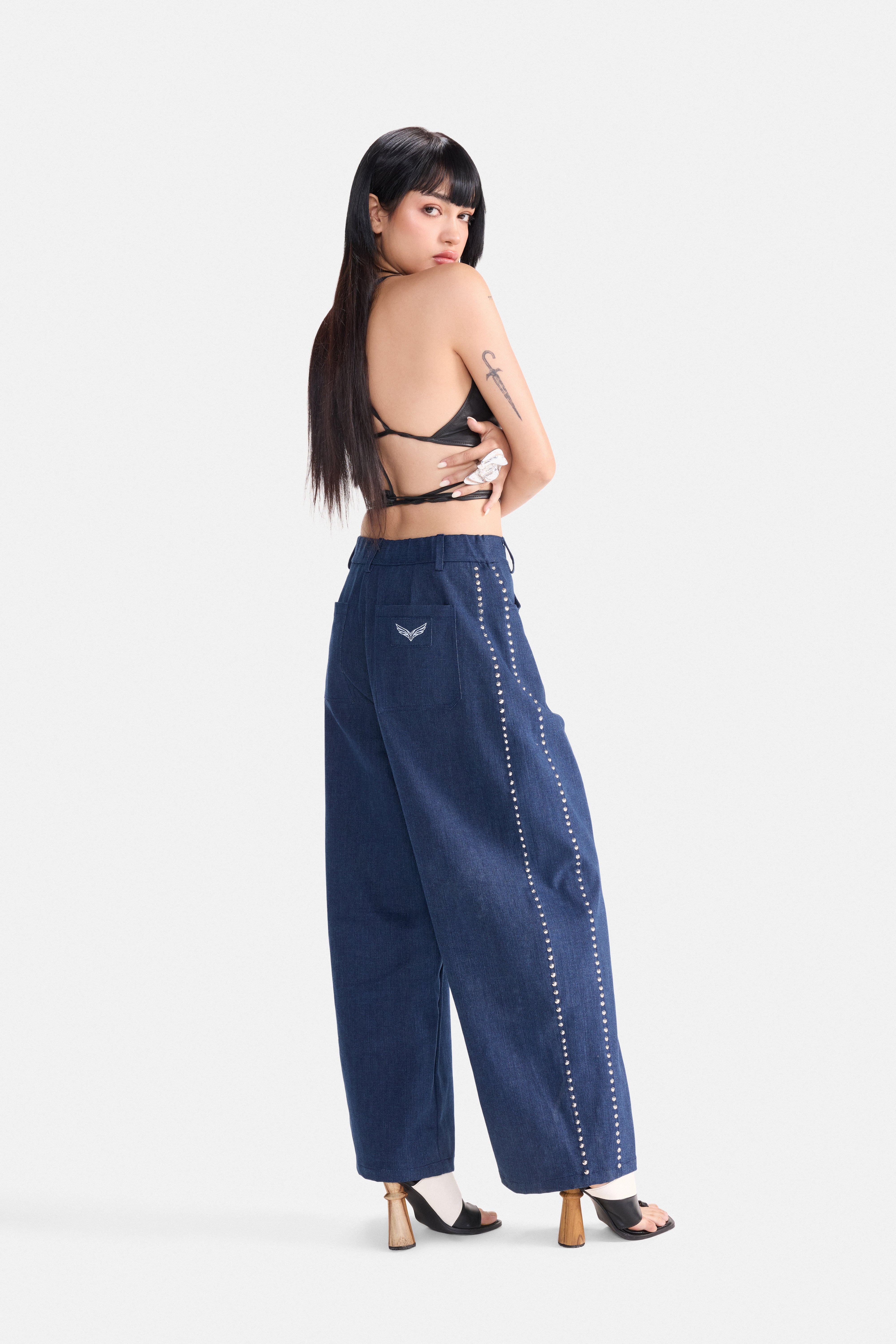 SHARP – Studded Wide-Leg Pants