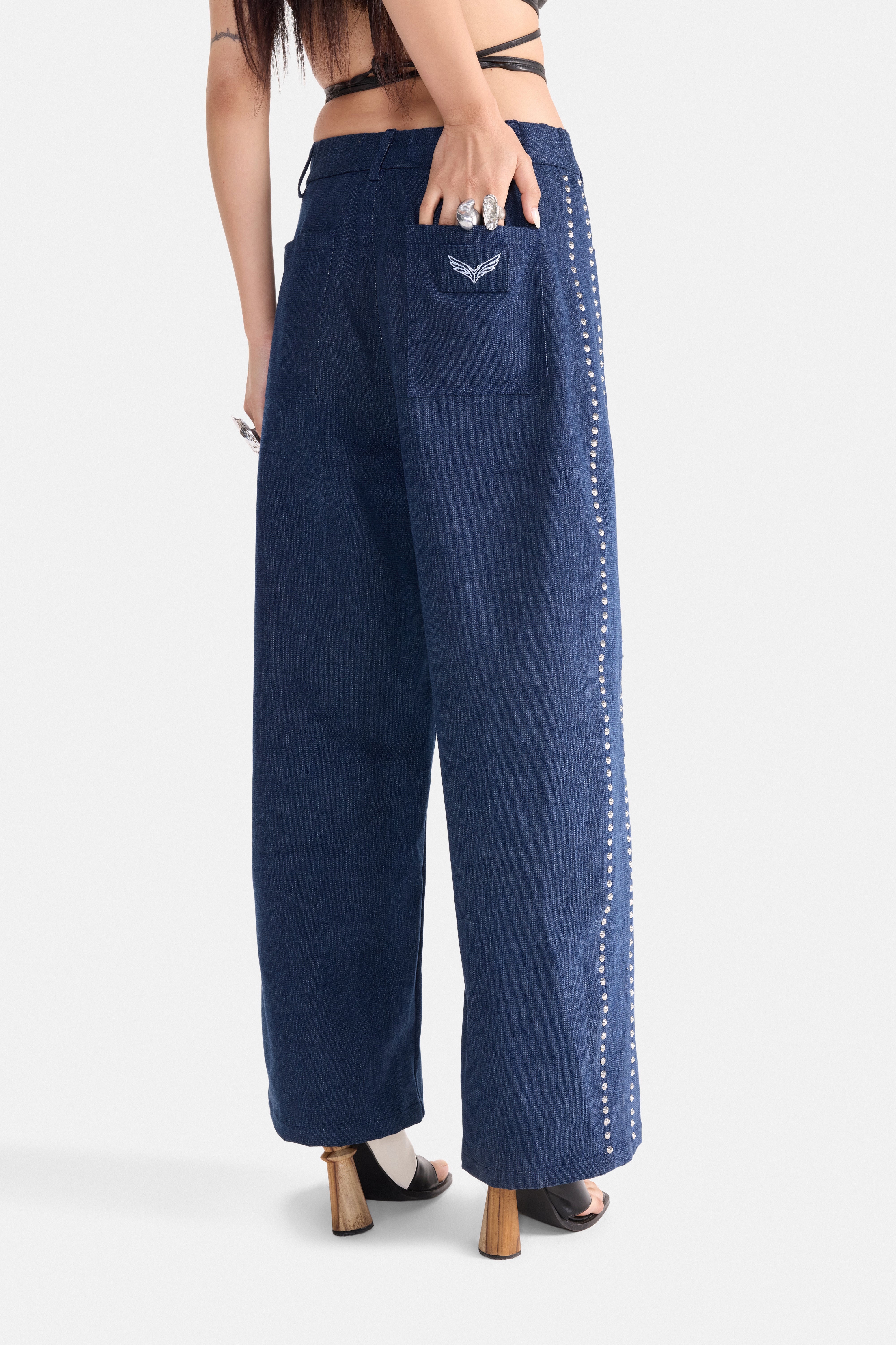 SHARP – Studded Wide-Leg Pants