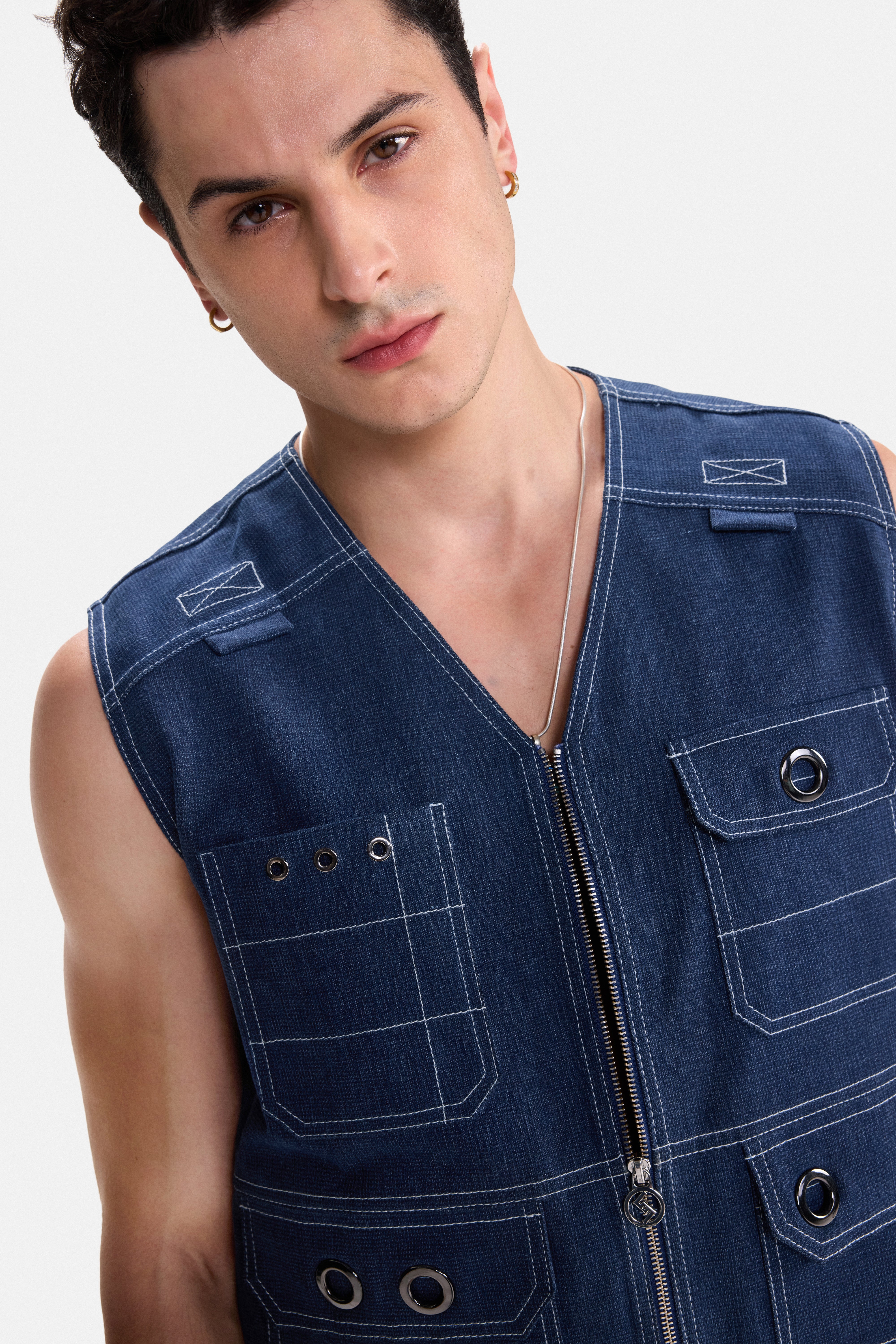 RIOT - DENIM UTILITY GILET