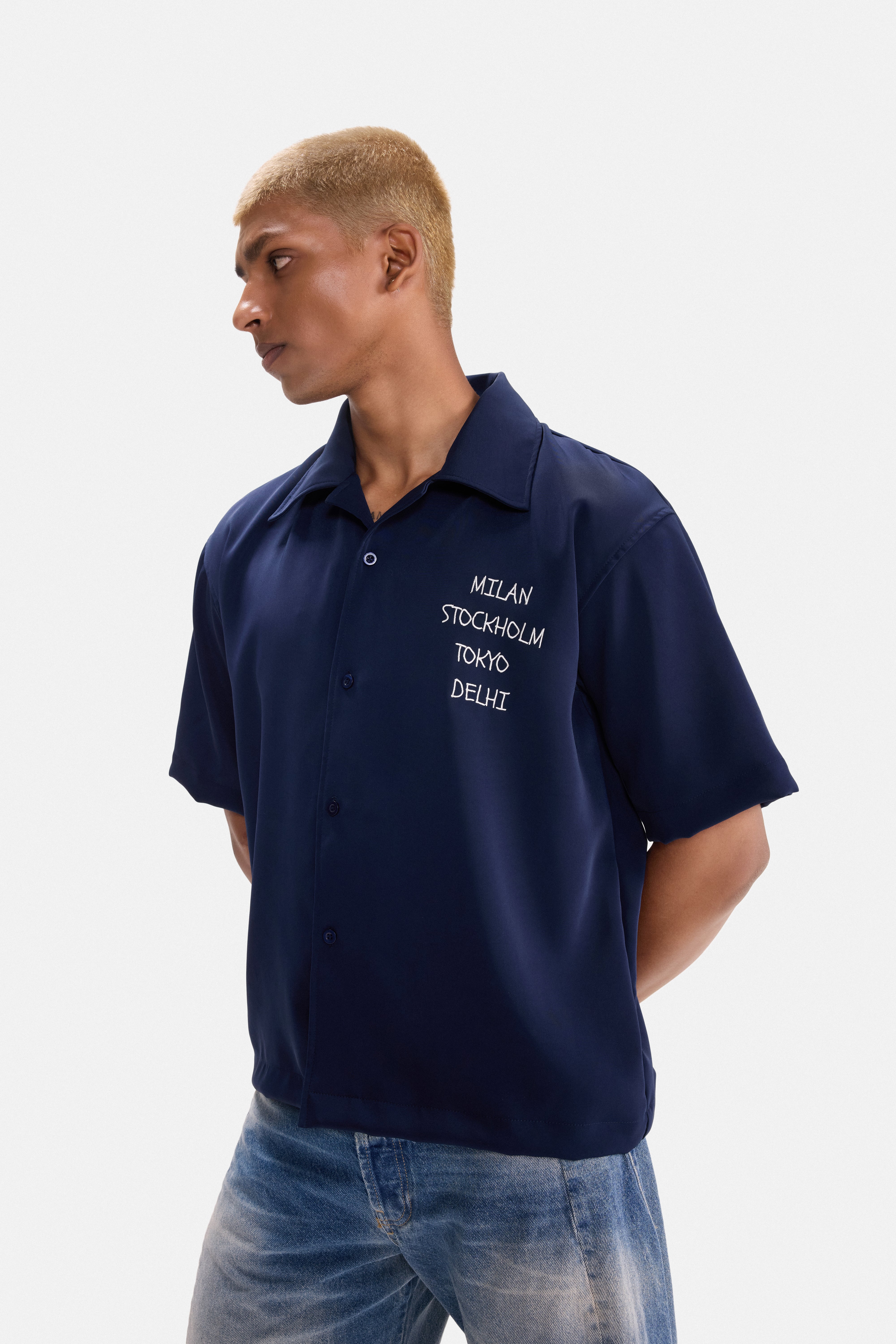 WORLD TOUR - Navy BOWLING SHIRT