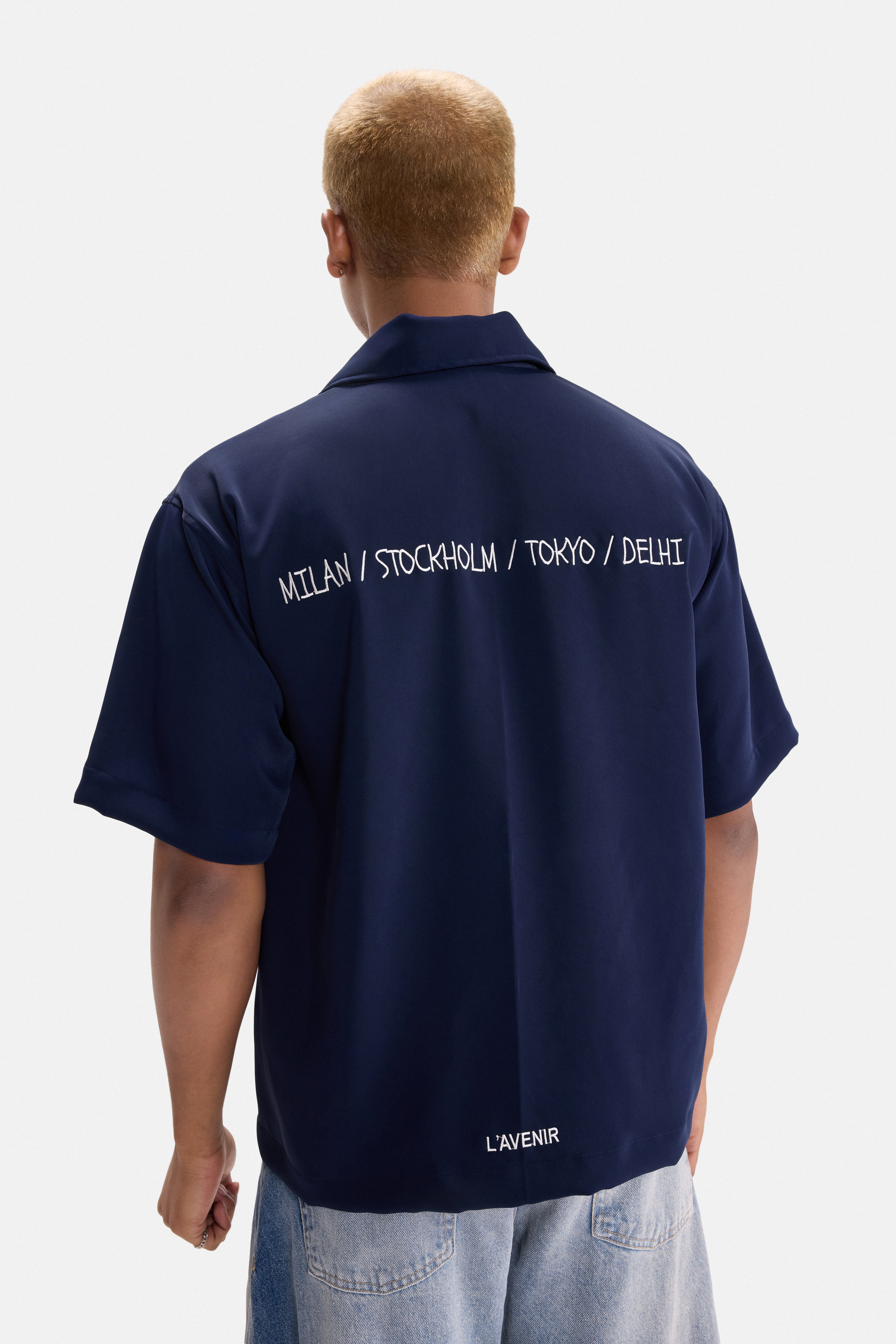 WORLD TOUR - Navy BOWLING SHIRT