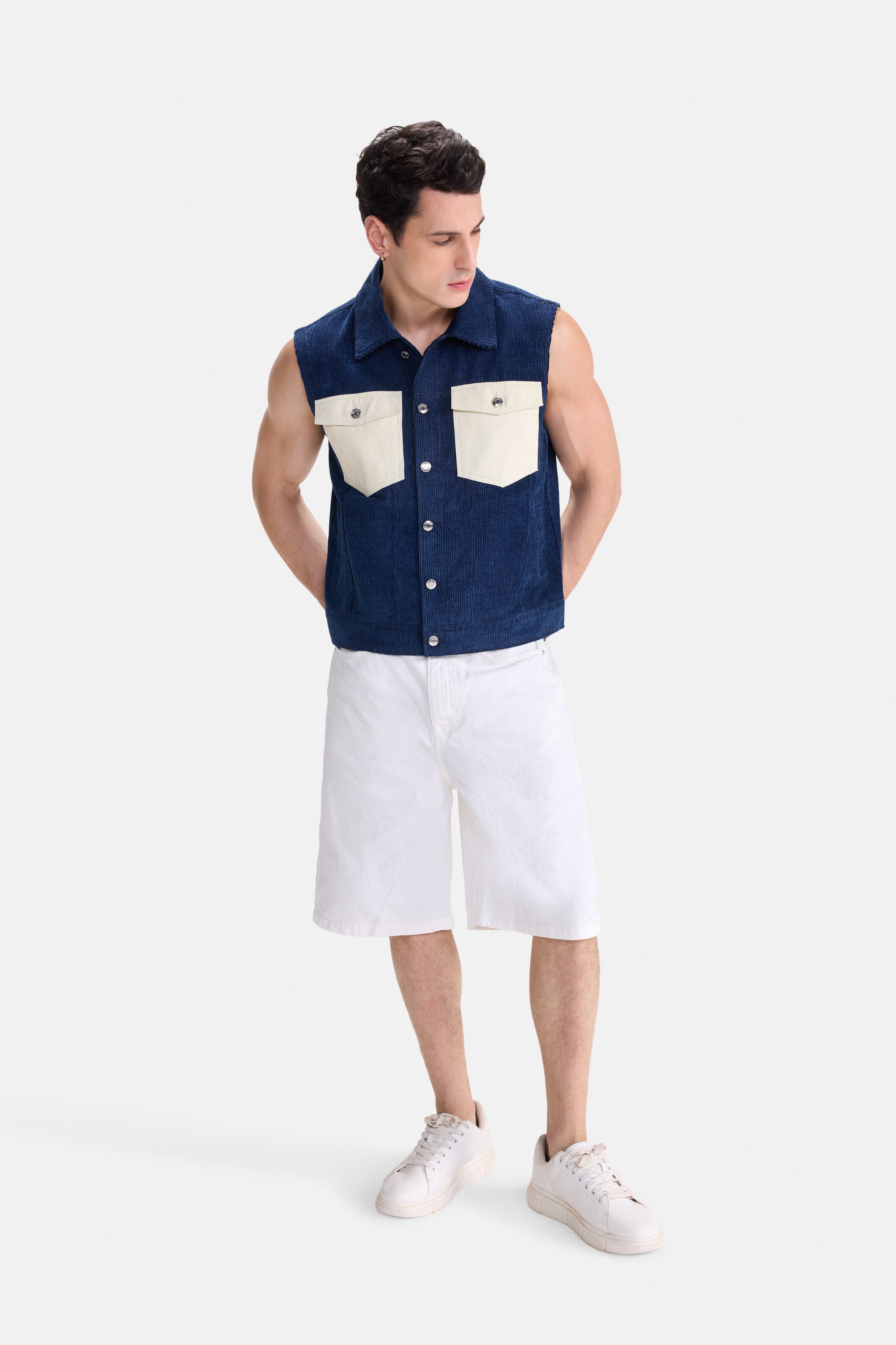 TWO FACED – BLOCKED CORDUROY GILET