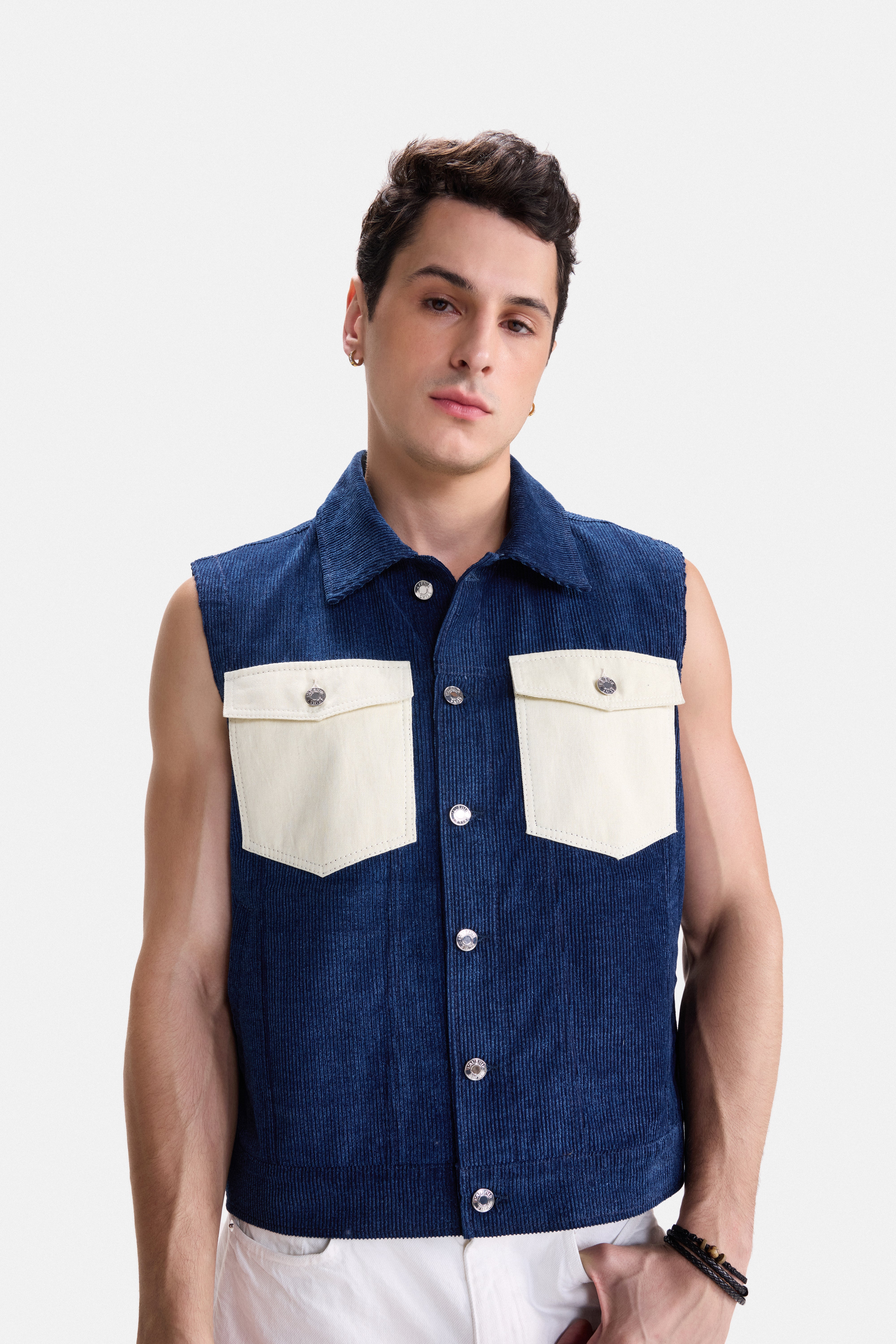 TWO FACED – BLOCKED CORDUROY GILET