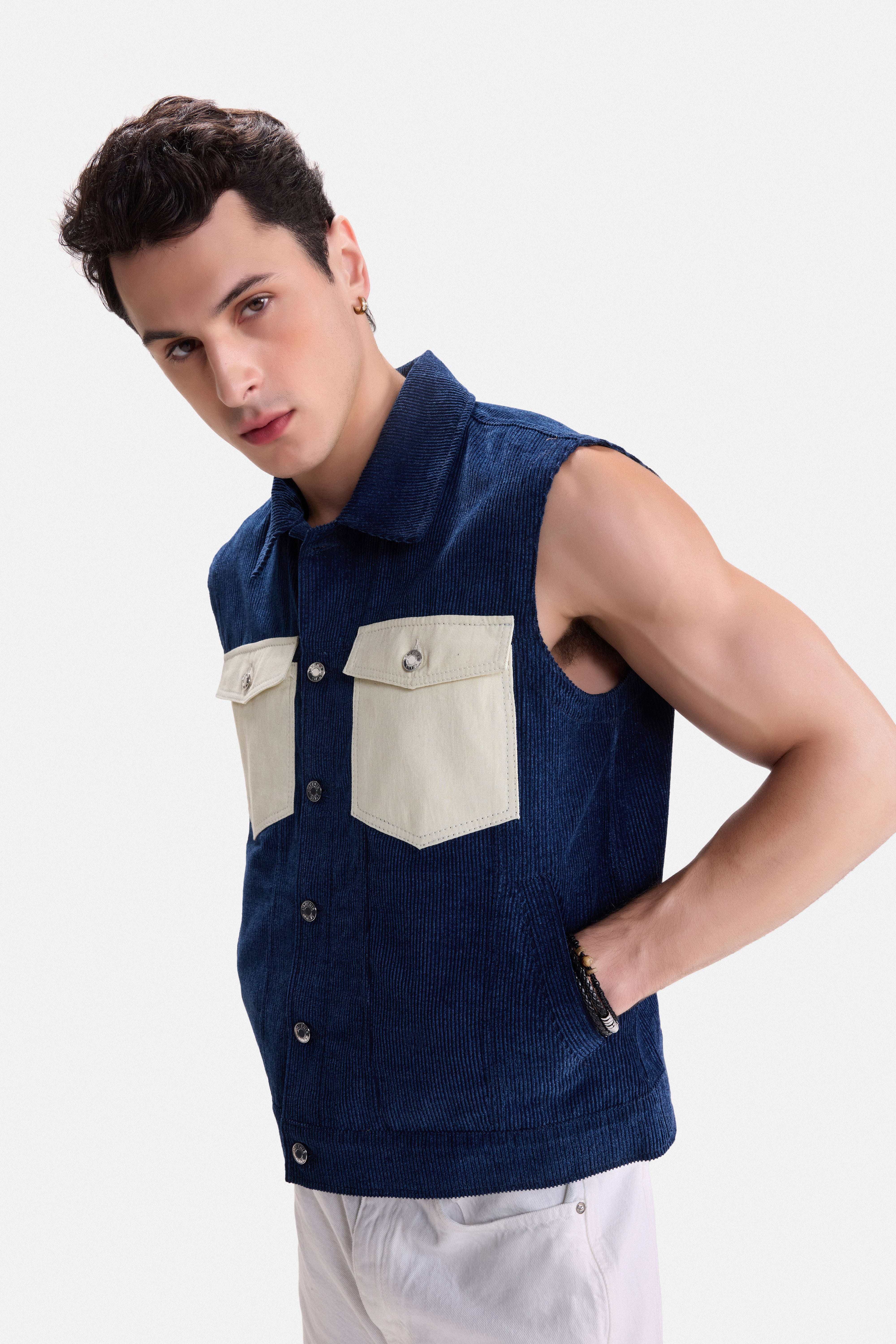 TWO FACED – BLOCKED CORDUROY GILET