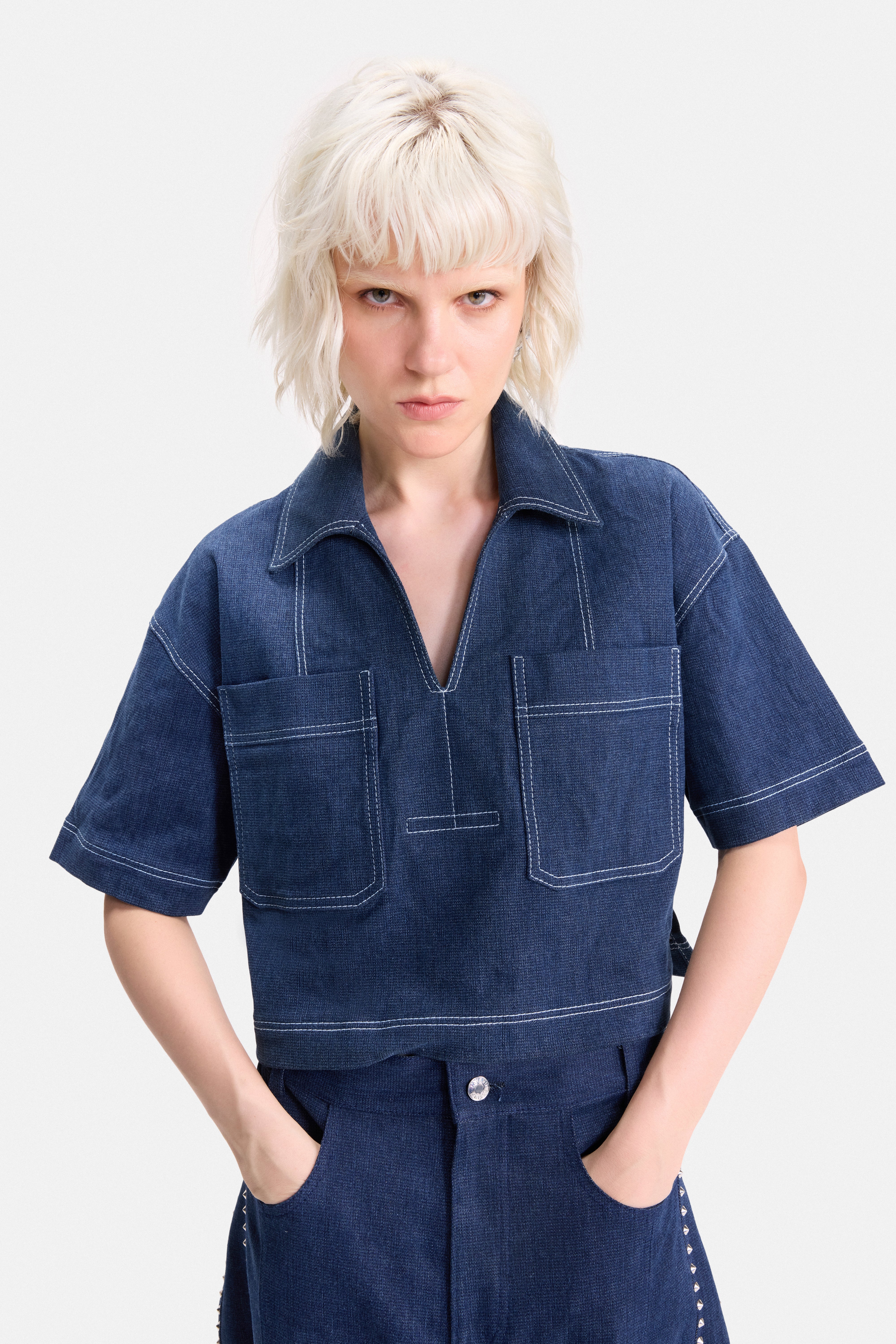 OFF DUTY – Denim Crop Shirt