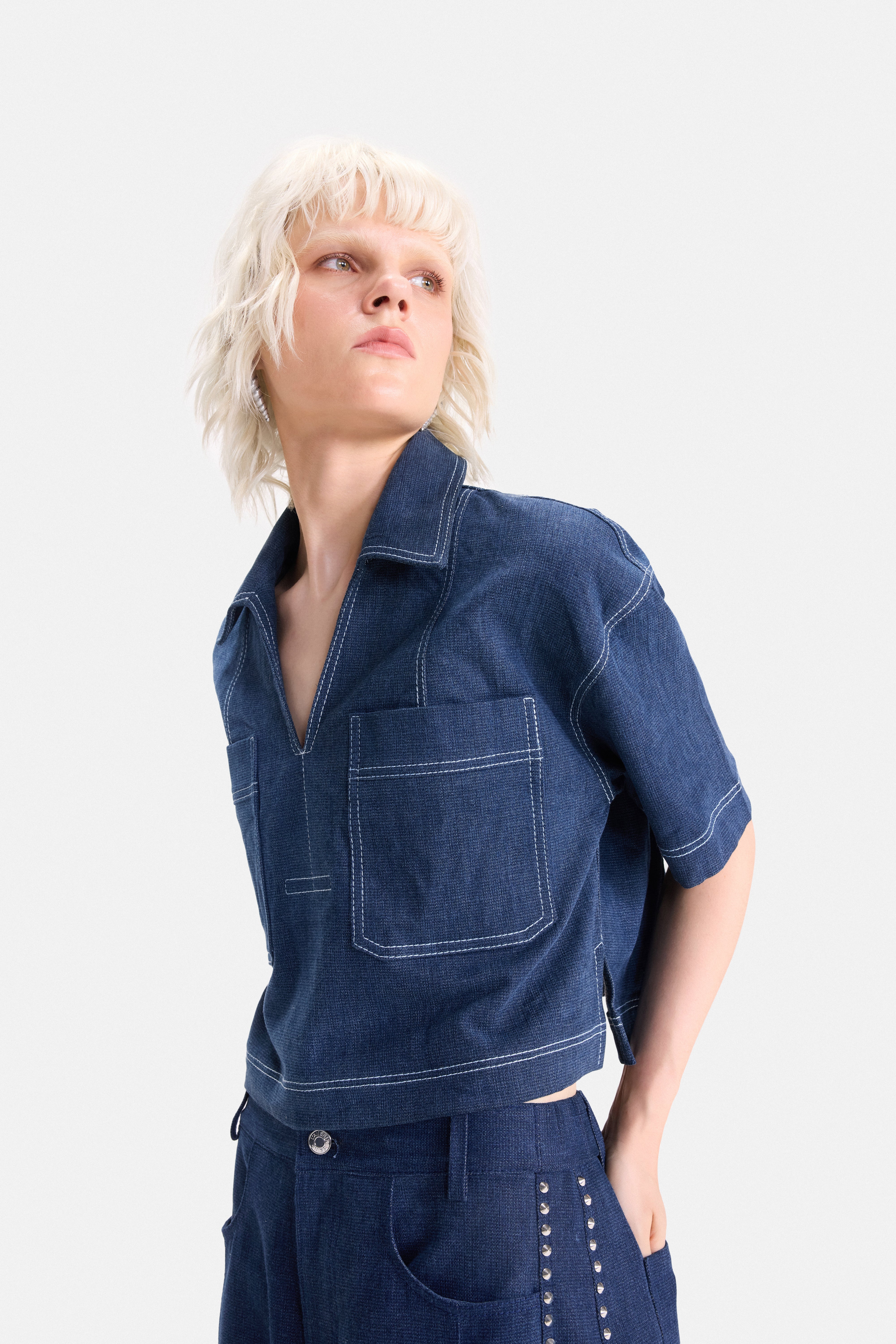 OFF DUTY – Denim Crop Shirt