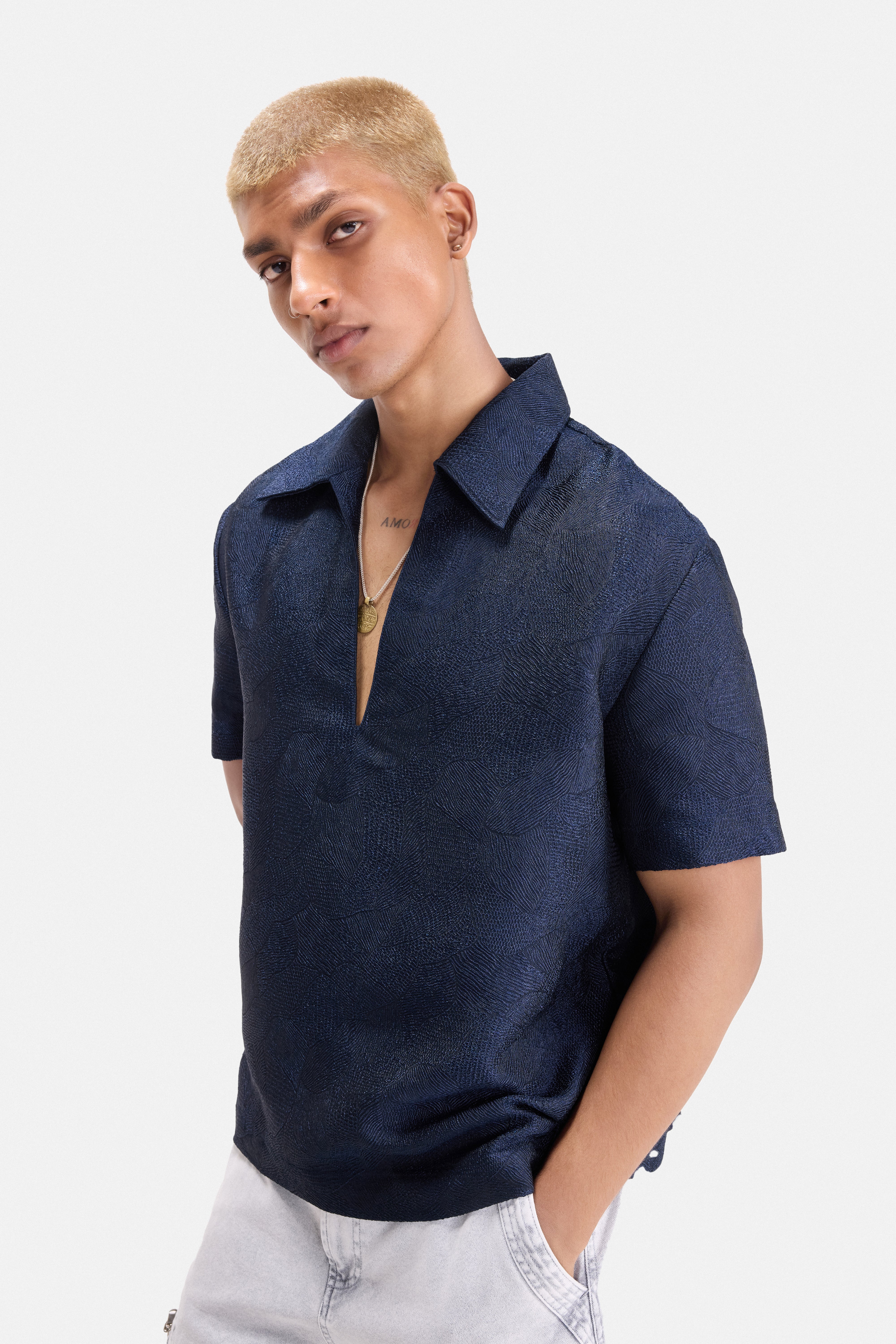 AZURE– Textured Resort Shirt