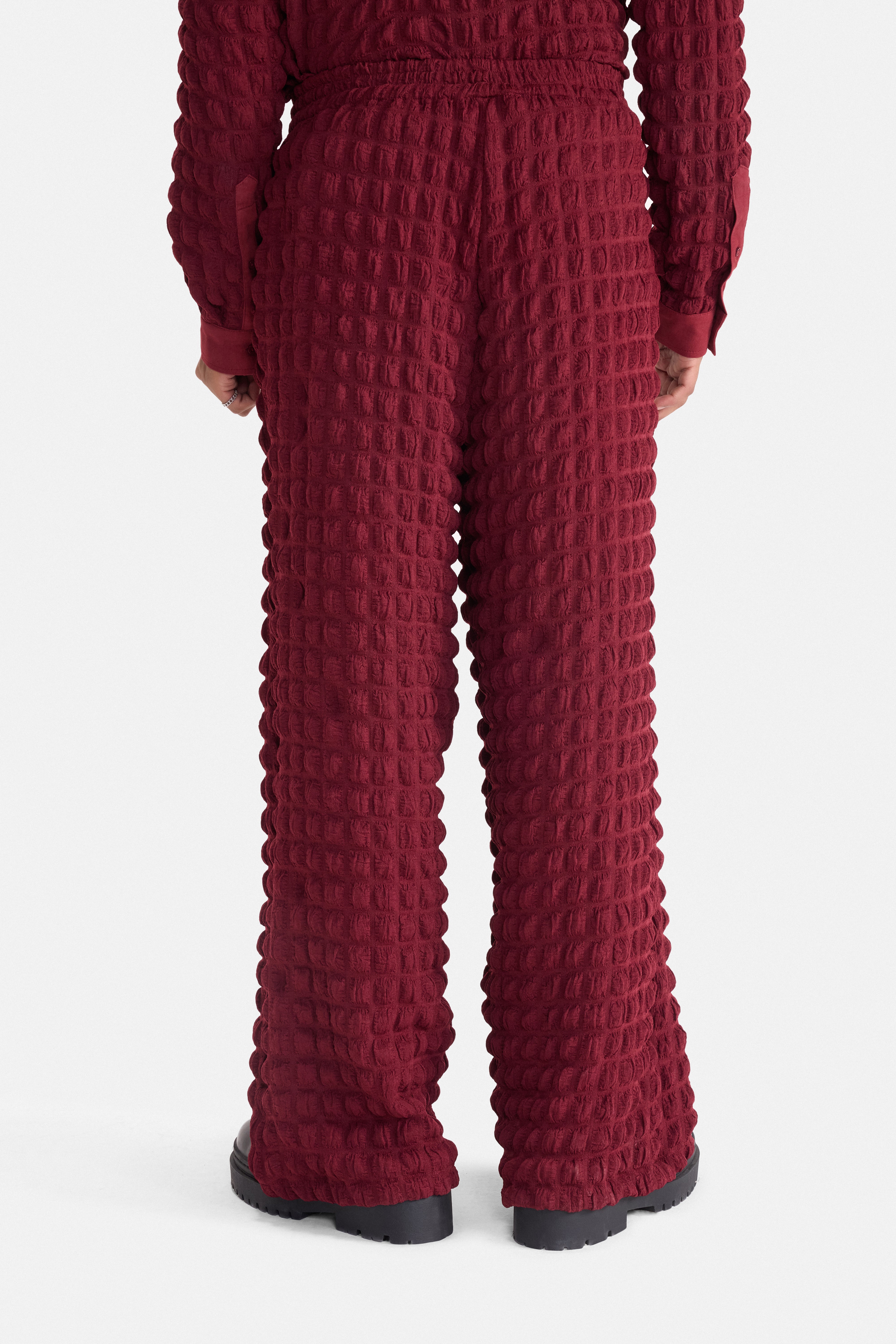 PURE CHAOS – Maroon Stretch Waffle Pants